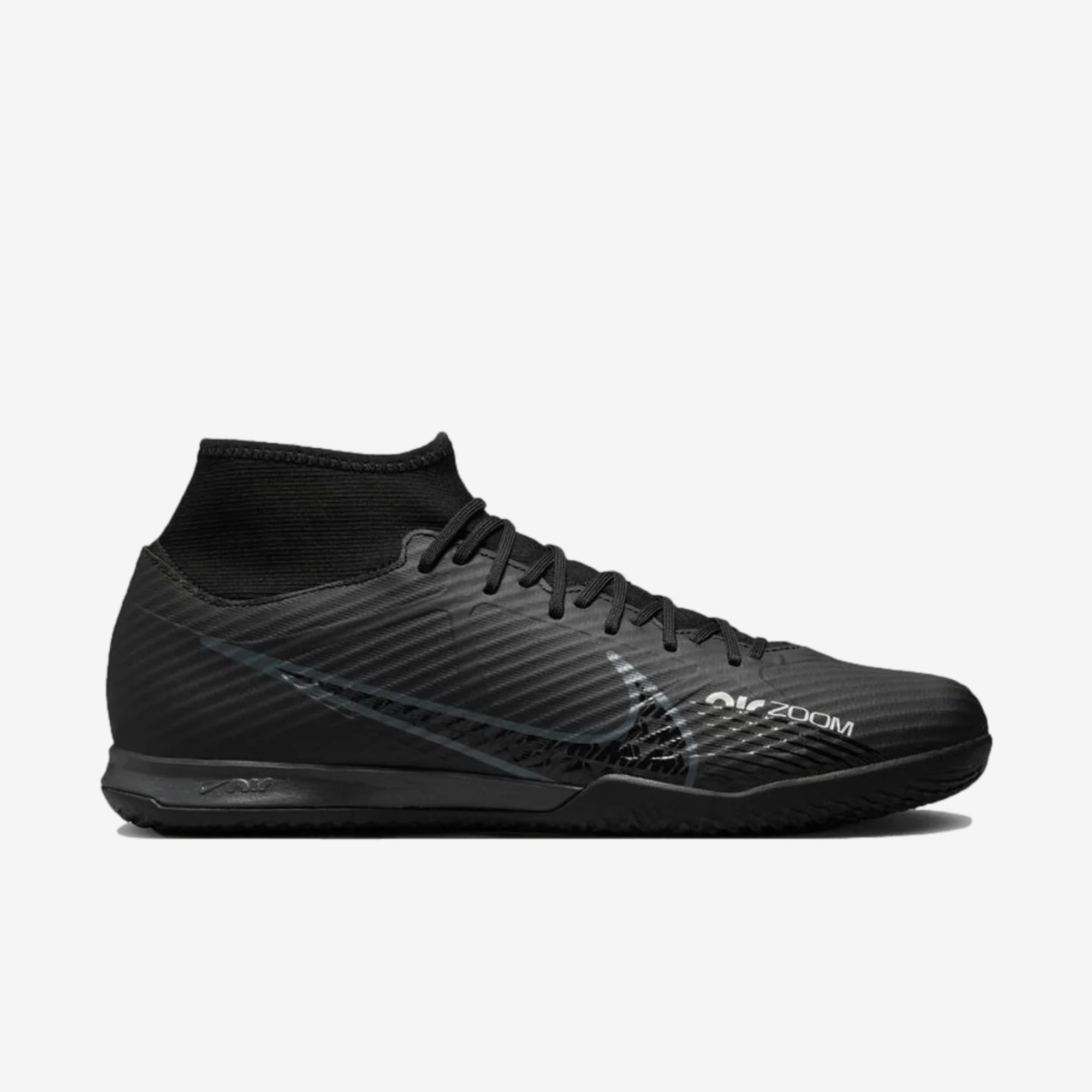 Nike Zoom Mercurial Superfly 9 Academy Indoor/Court High-Top Soccer Shoes - Black/Summit White/Volt/Dark Smoke Grey