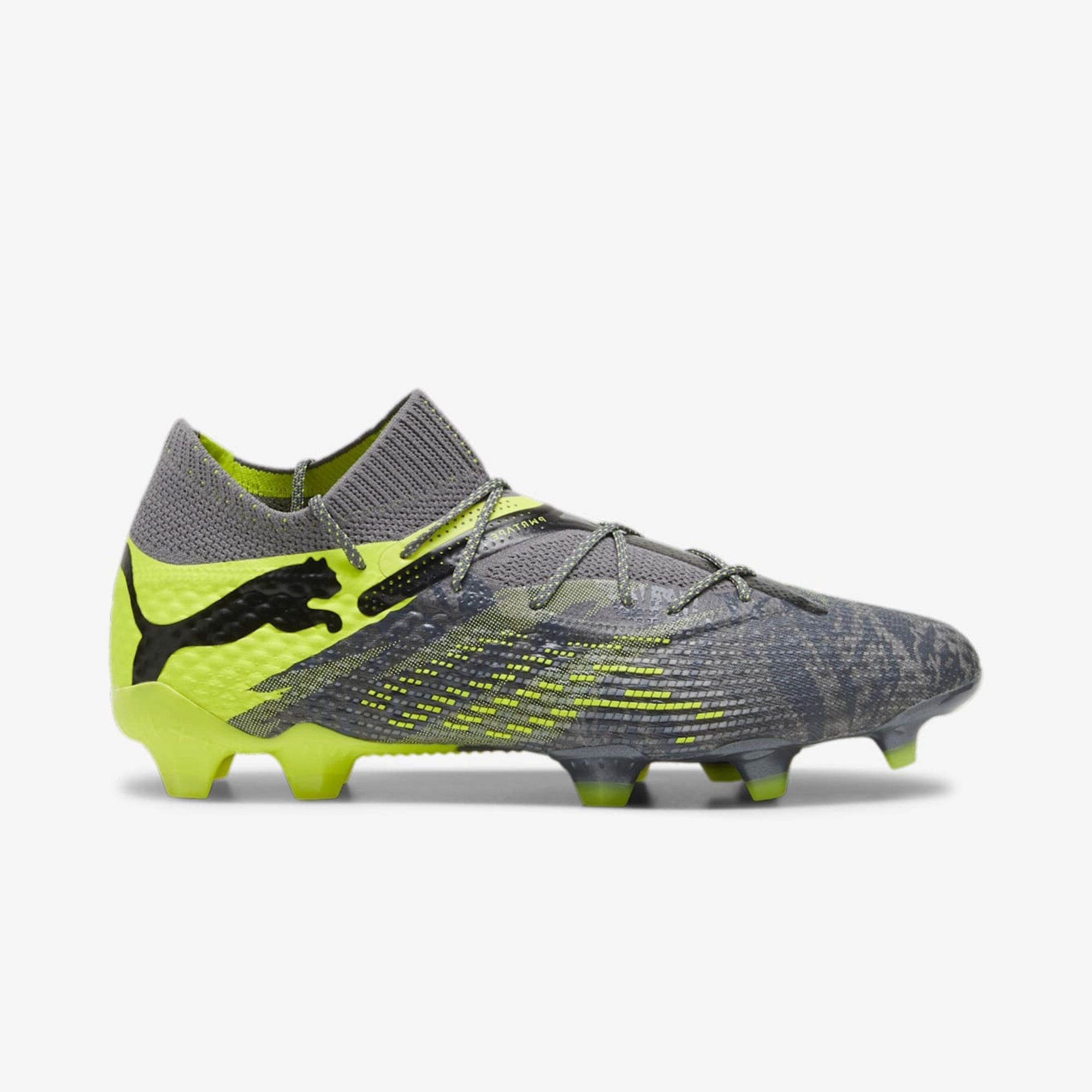 PUMA FUTURE 7 ULTIMATE Firm/Artificial-Ground Low-Top Soccer Cleats - Strong Grey-Cool Dark Grey-Electric Lime