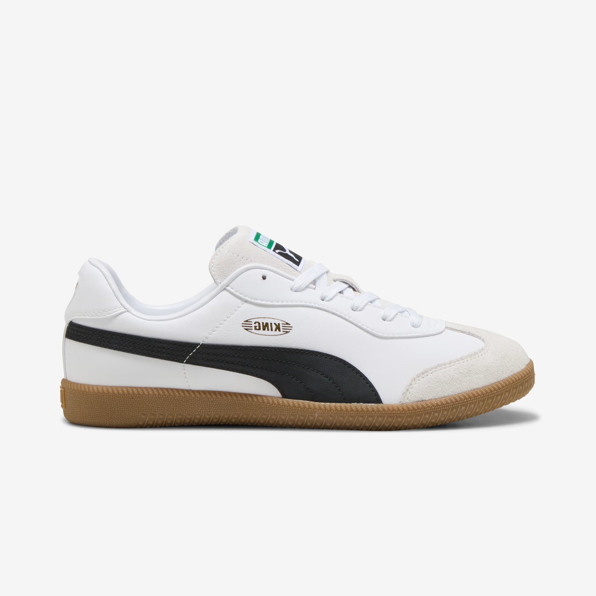 PUMA KING 21 Indoor/Court Low-Top Soccer Shoes - Puma White-Puma Black-Gum