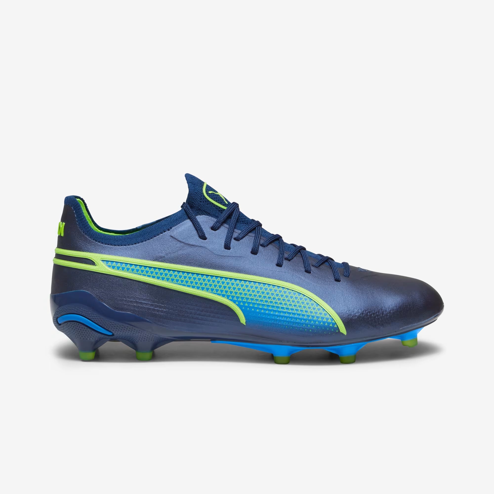 PUMA KING ULTIMATE Firm/Artificial-Ground Low-Top Soccer Cleats - Persian Blue-Pro Green-Ultra Blue