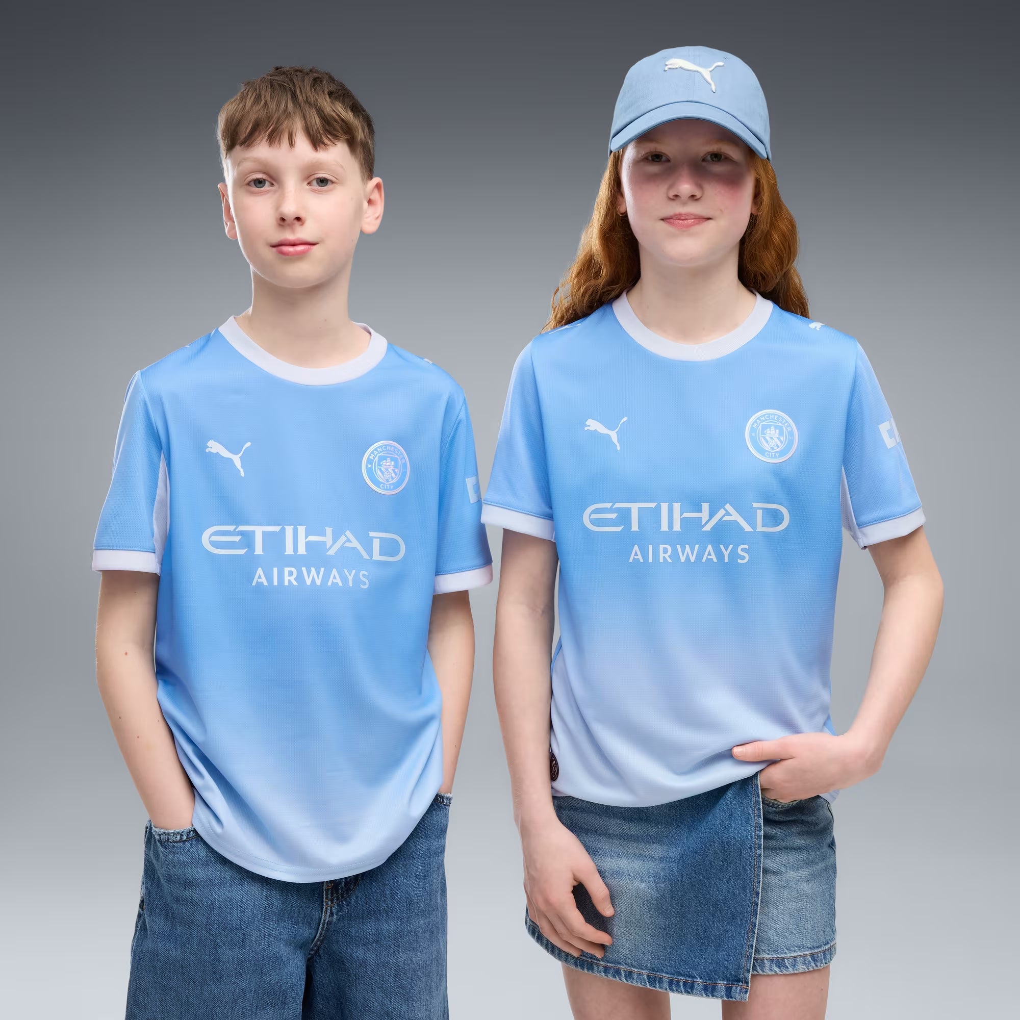 PUMA Manchester City 2026/27 Home Big Kids' Soccer Jersey - Team Light Blue-Icy Blue