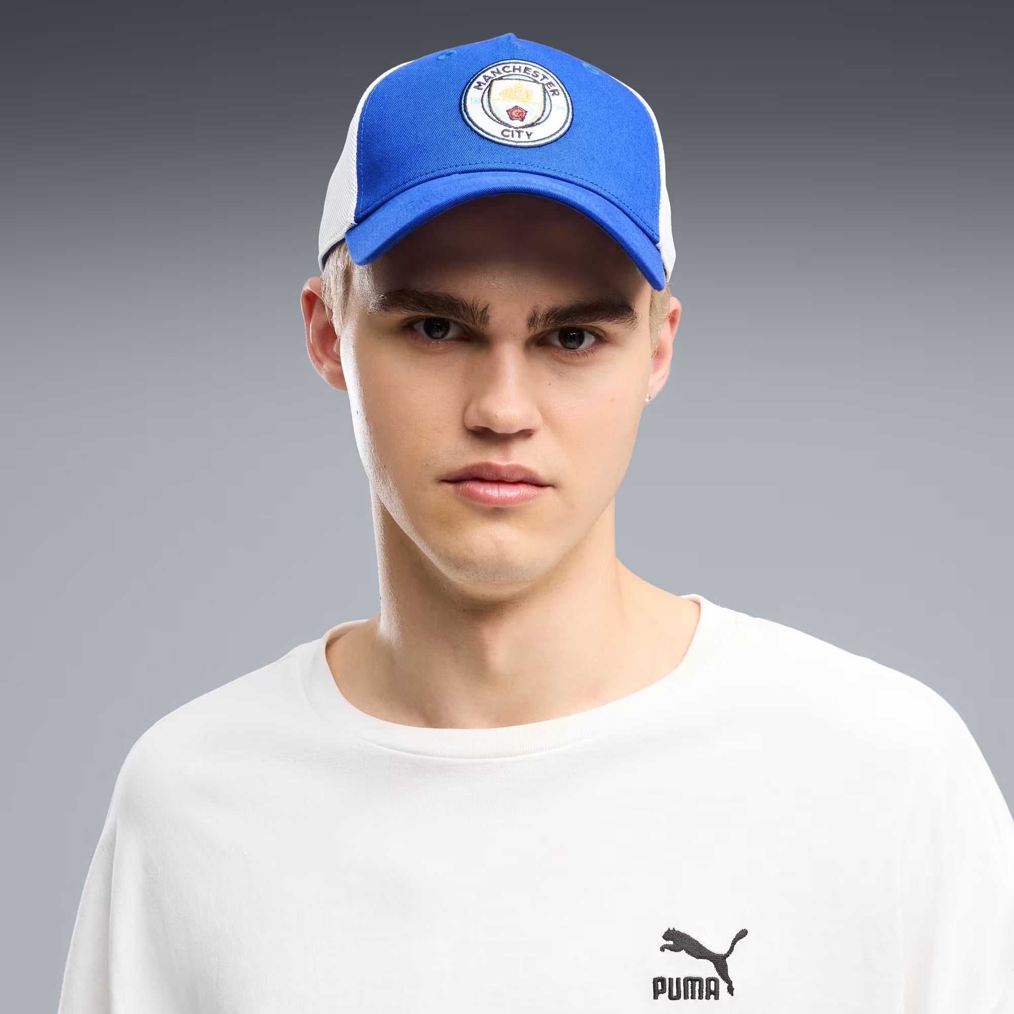 PUMA Manchester City King Trucker Hat - Speedy Blue-PUMA White