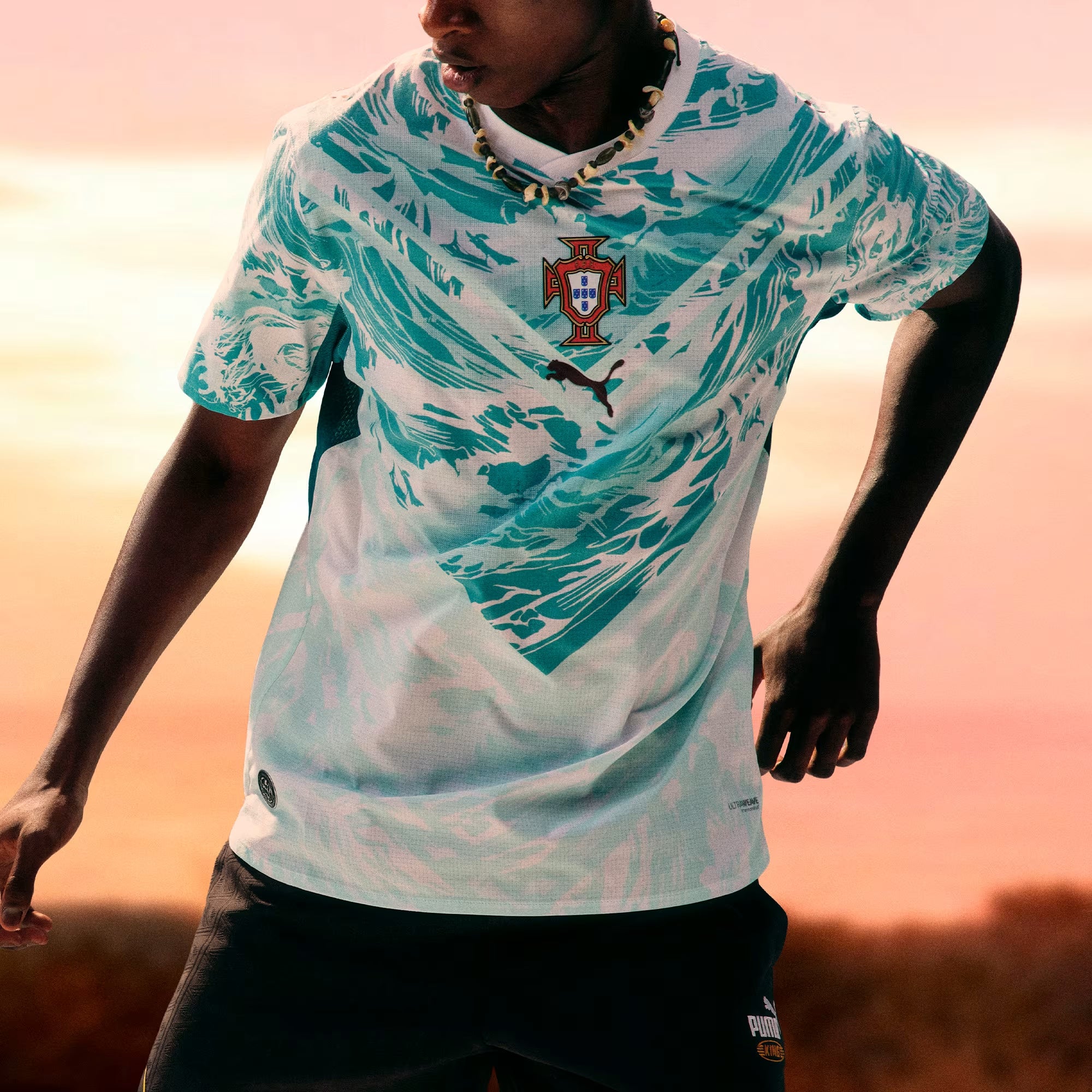 PUMA Portugal 2026 Match Away Men's Soccer Authentic Jersey - PUMA White-Green Lagoon