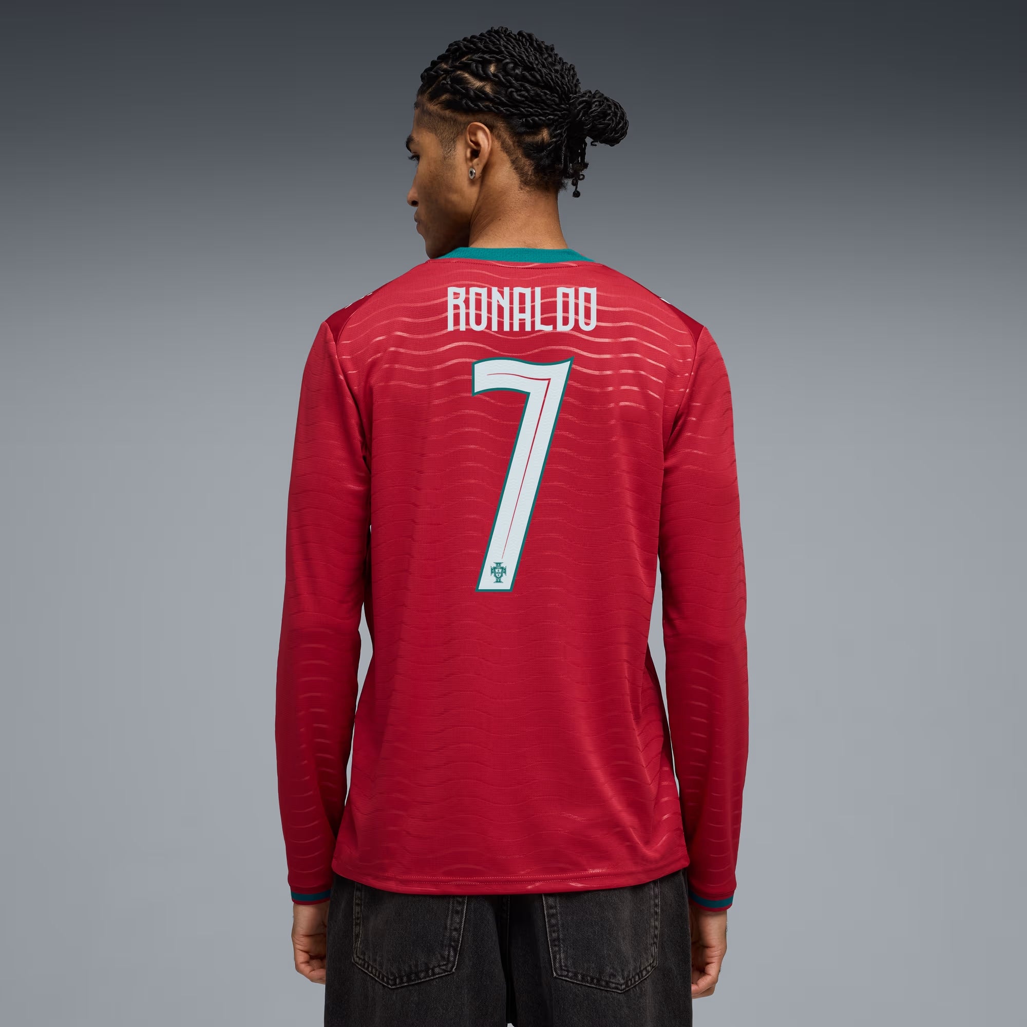 PUMA Portugal 2026 Stadium Home Ronaldo Men's Long-Sleeve Soccer