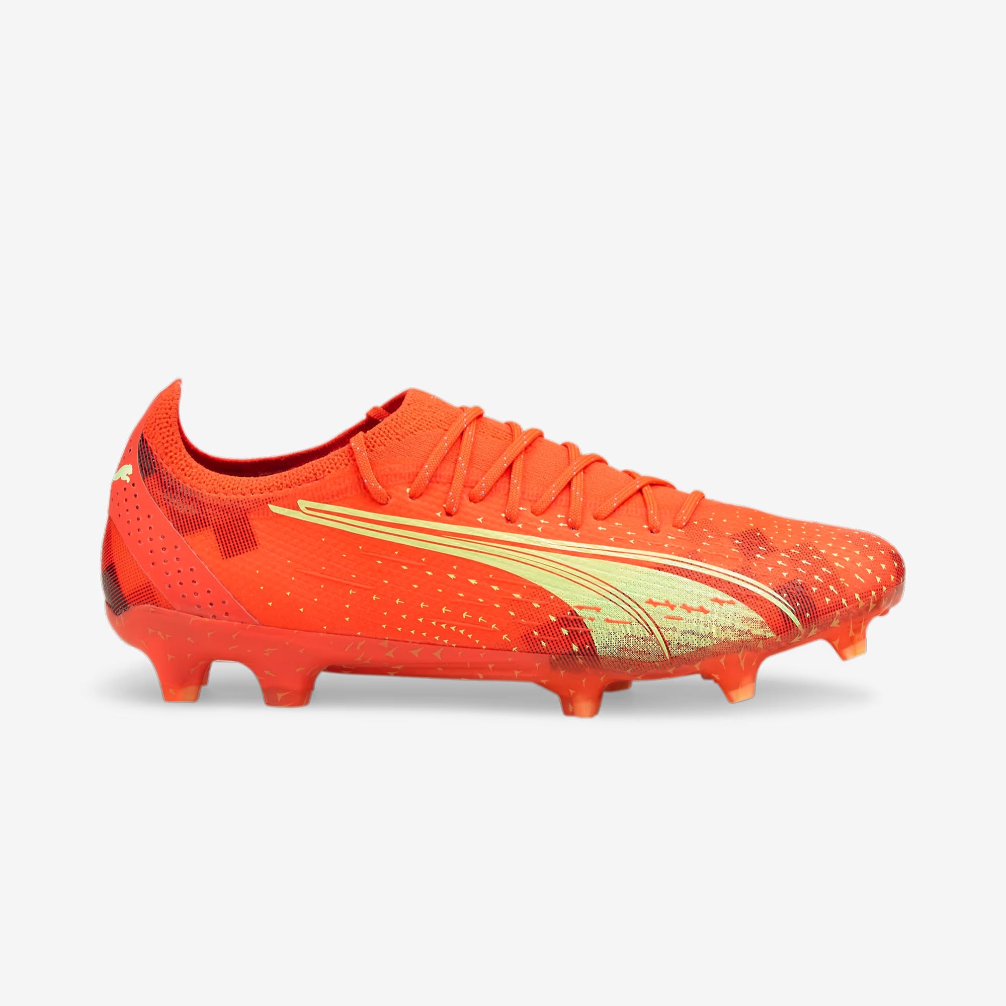 PUMA ULTRA ULTIMATE Firm/Artificial-Ground Low-Top Soccer Cleats - Fiery Coral-Fizzy Light-PUMA Black