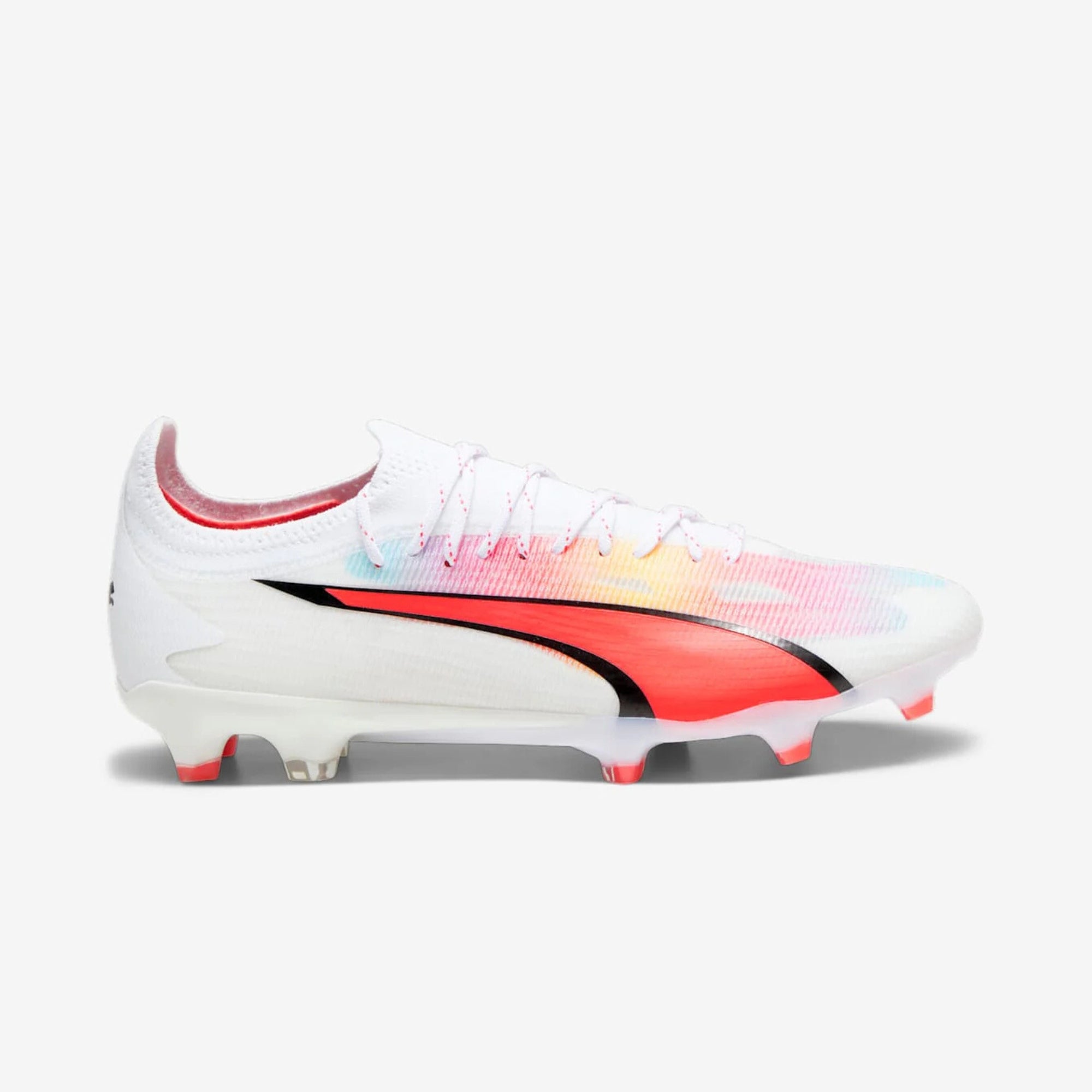 PUMA ULTRA ULTIMATE Firm/Artificial-Ground Low-Top Soccer Cleats - PUMA White-PUMA Black-Fire Orchid