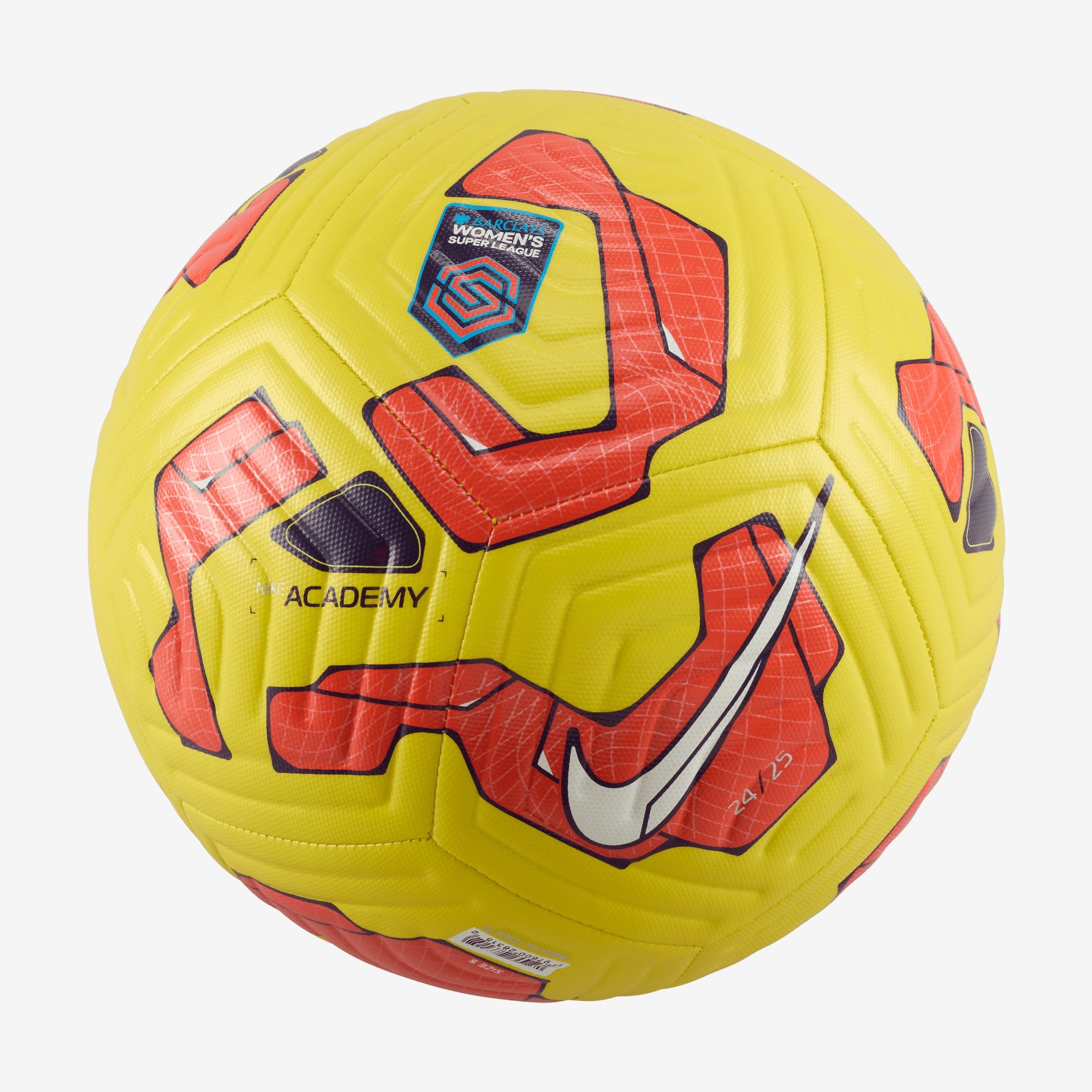 Nike Women's Super League Academy Soccer Ball - Yellow/Warm Red/White