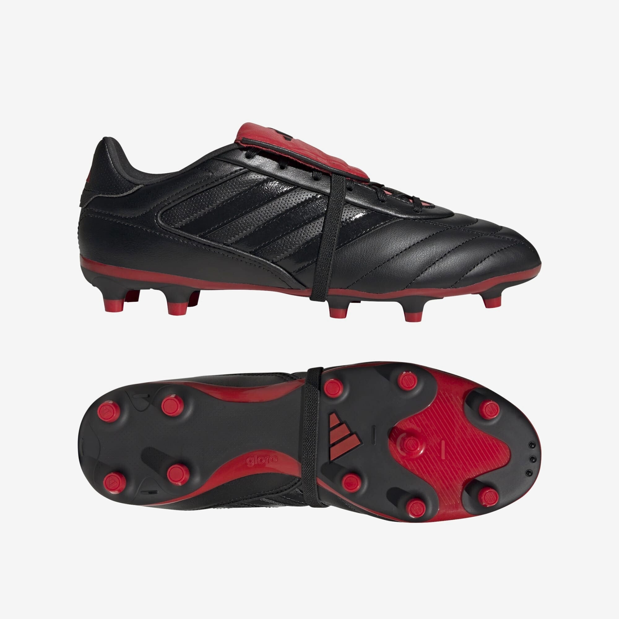 adidas Copa Gloro 2 FG Low-Top Soccer Cleats - Core Black / Core Black / Better Scarlet