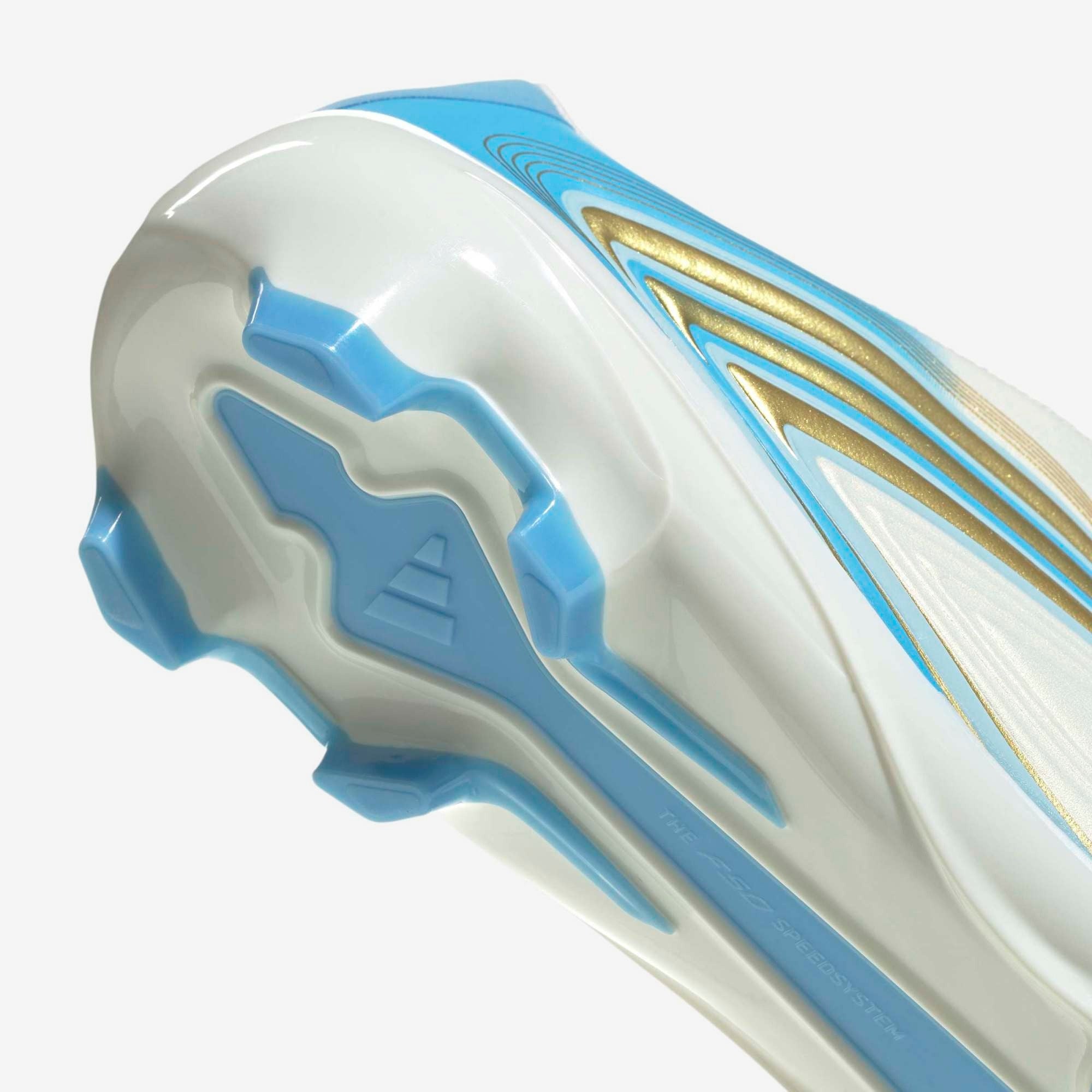 adidas F50 Messi League Firm-Ground Low-Top Soccer Cleats - Ivory / Semi Blue Burst / Icey Blue