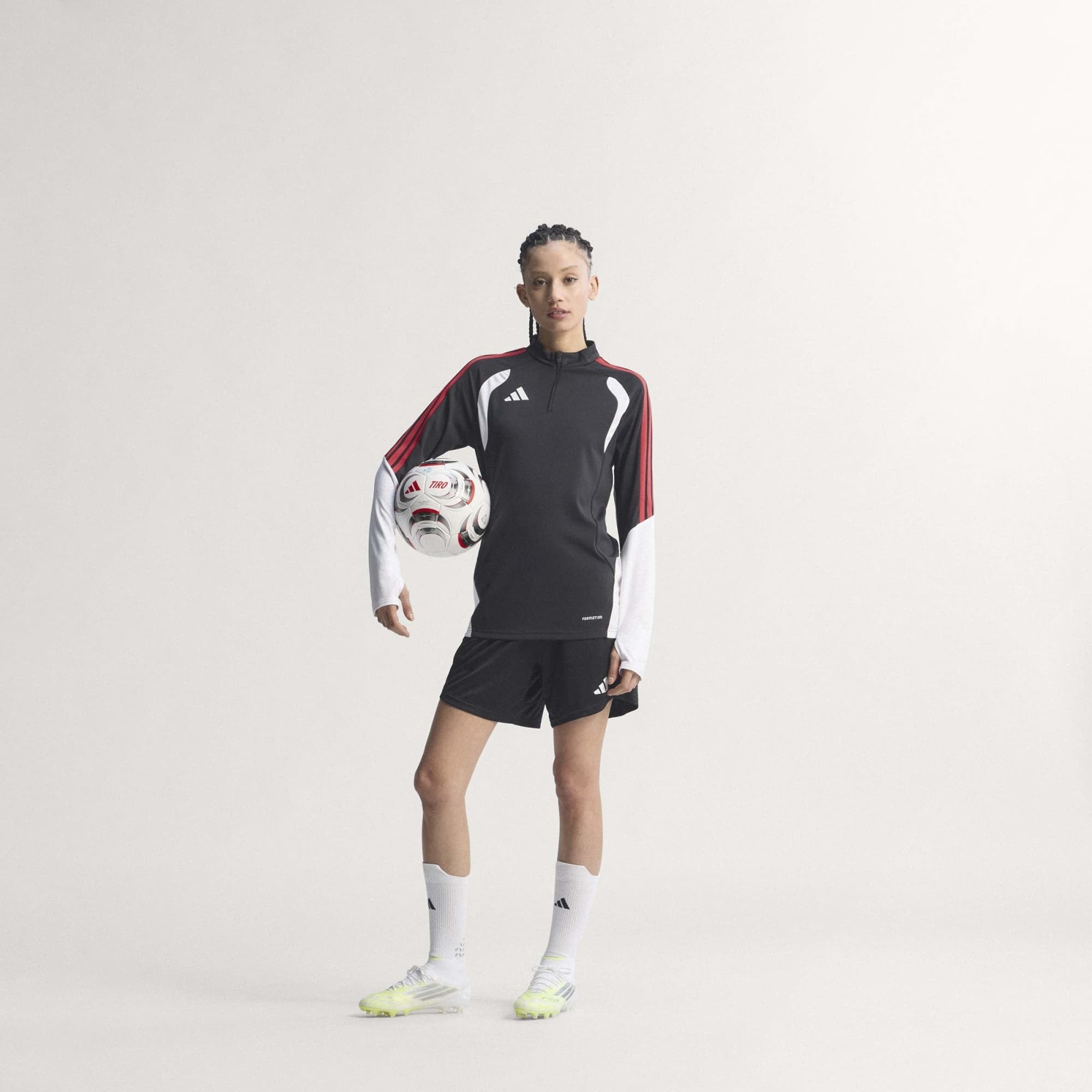 adidas F50 Sparkfusion Elite Mid Cut Firm Ground/Artificial Grass Soccer Cleats - Cloud White / Iron Metallic / Hi-Res Yellow