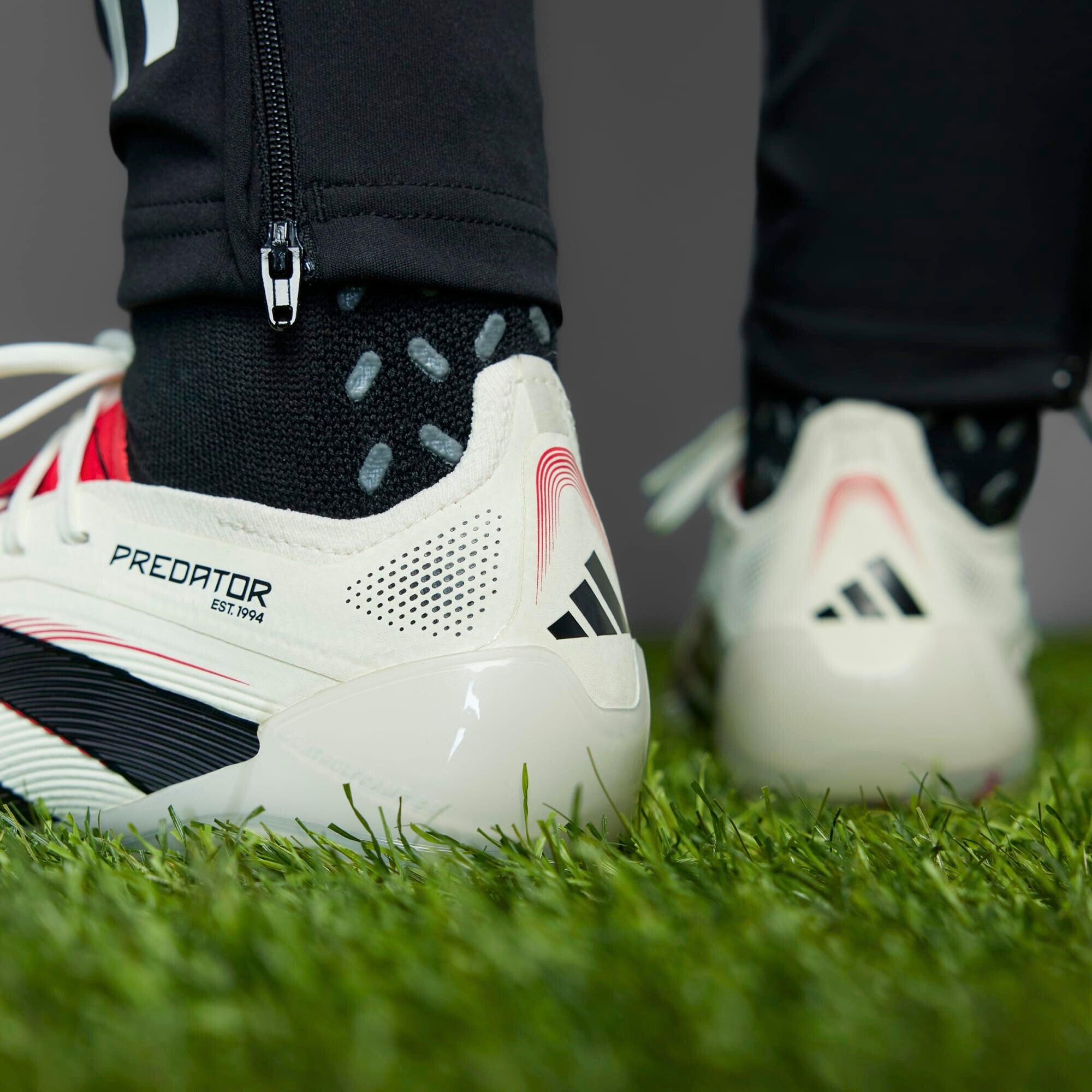 adidas Predator Elite FG Low-Top Soccer Cleats - Off White / Core Black / Pure Ruby