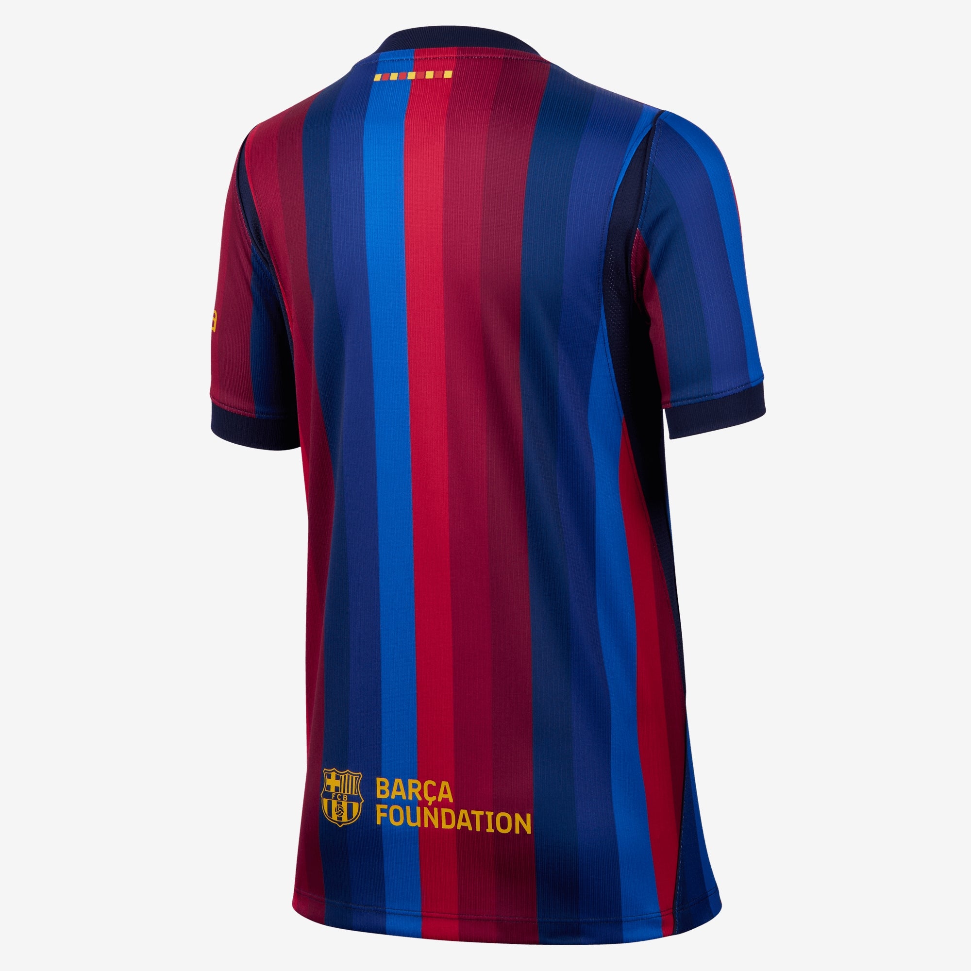 Nike FC Barcelona 2026/27 Stadium Home Big Kids' Dri-FIT Soccer Replica Jersey - Deep Garnet/Blue Void/Mineral Yellow