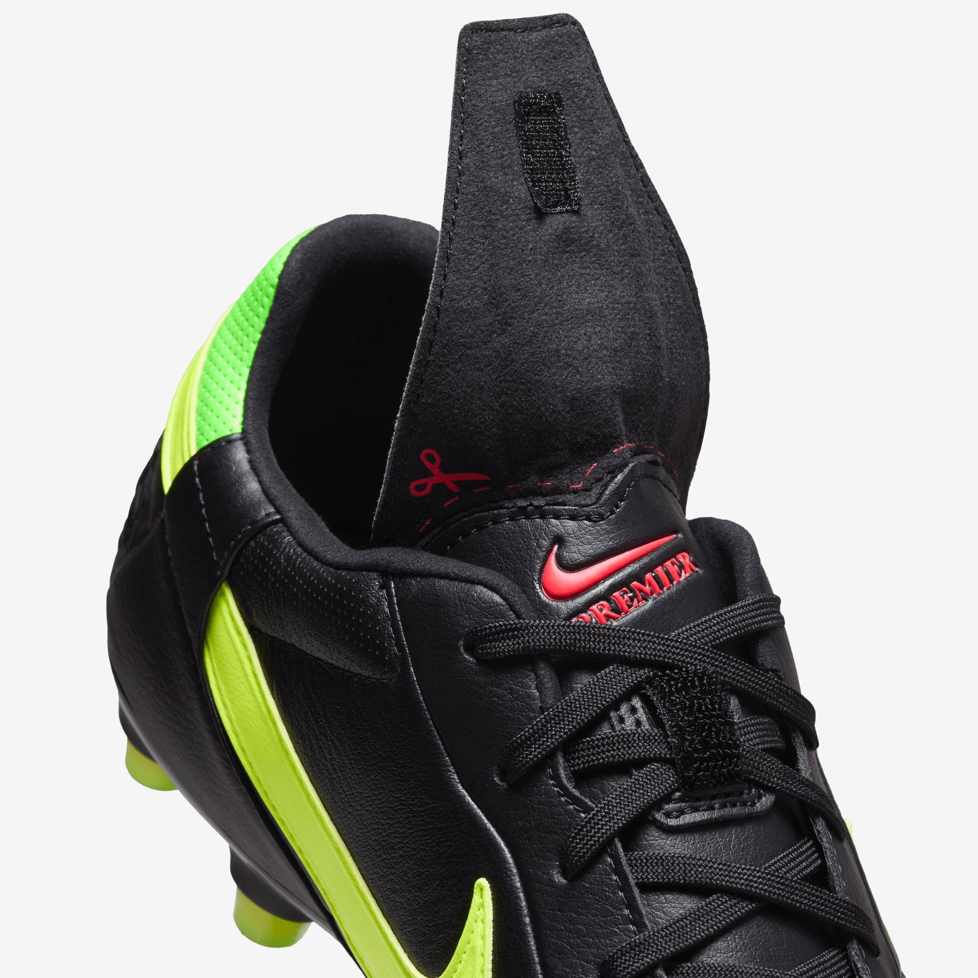 Nike Premier 3 FG Low-Top Soccer Cleats - Black/Volt-Green Strike-Bright Crimson