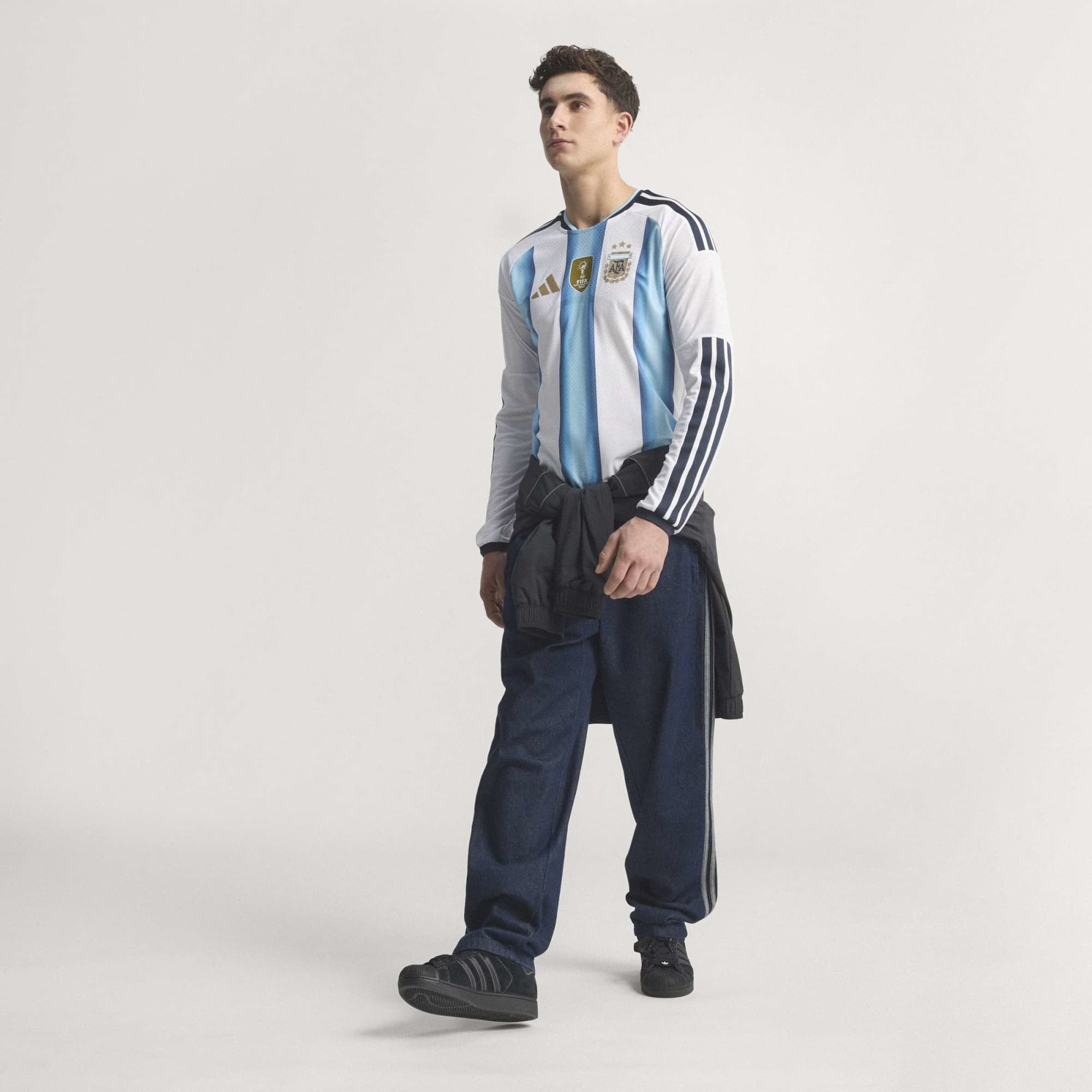 adidas Argentina 2026 Match Home Men's Soccer Authentic Long-Sleeve Jersey - White / Icey Blue / Light Blue