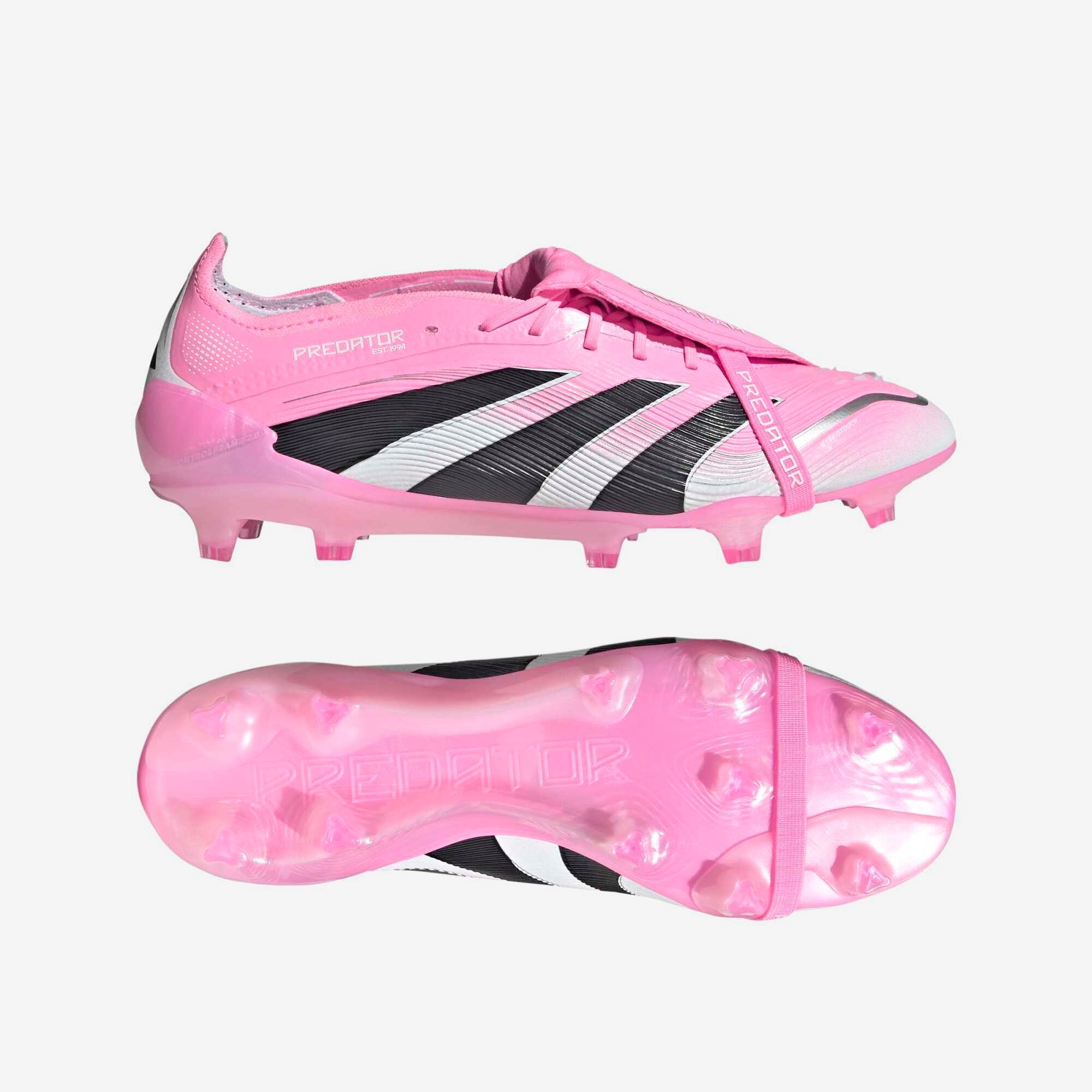 adidas Predator Elite Fold-Over Tongue Firm-Ground Low-Top Soccer Cleats - Beam Pink / Core Black / Cloud White