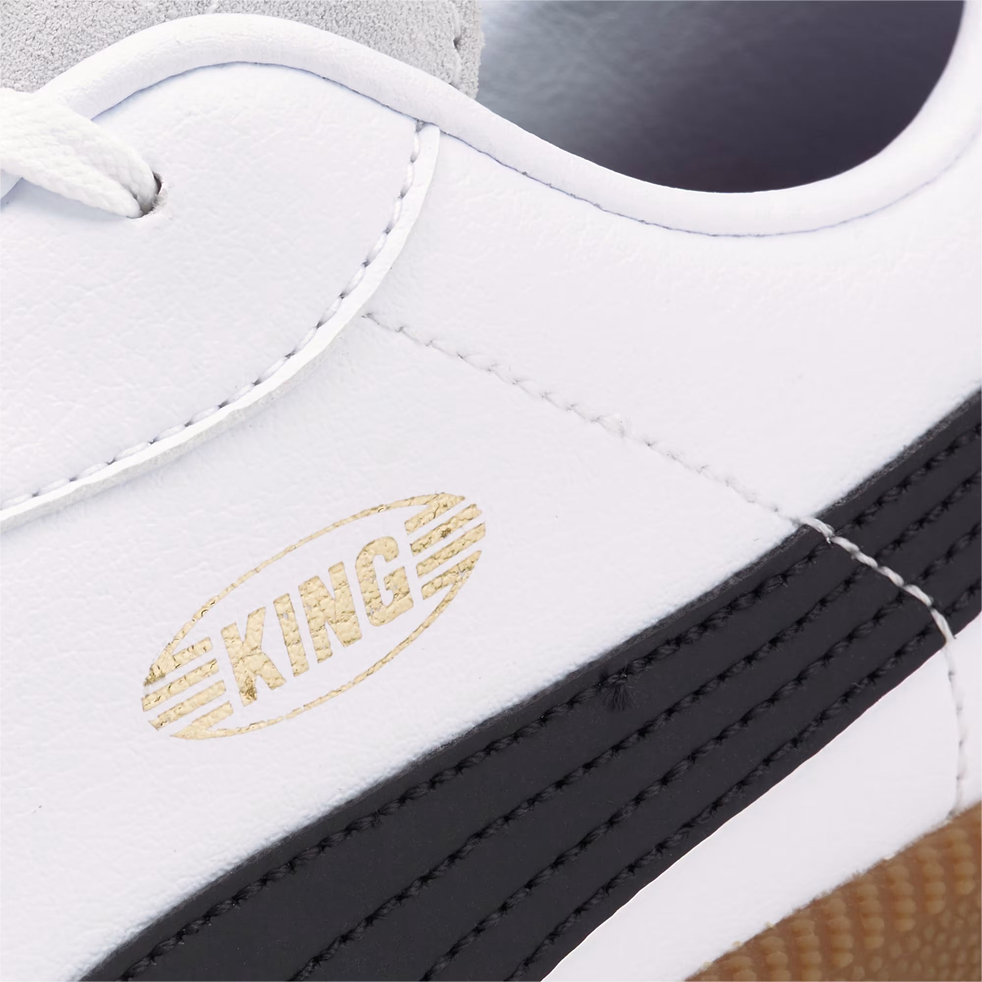 PUMA KING 21 Indoor/Court Low-Top Soccer Shoes - Puma White-Puma Black-Gum