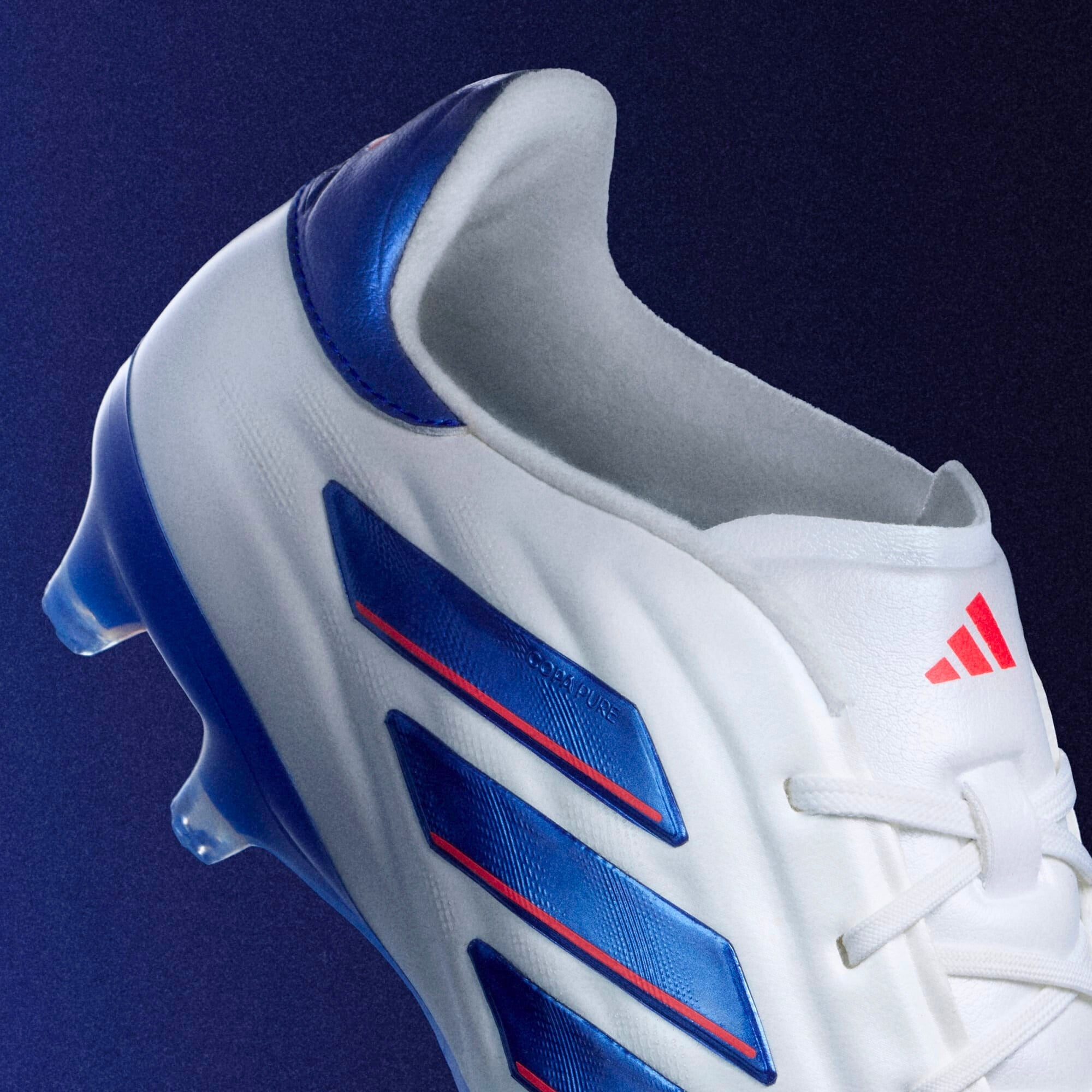 adidas Copa Pure 2 Elite FG Low-Top Soccer Cleats - Cloud White / Lucid Blue / Solar Red