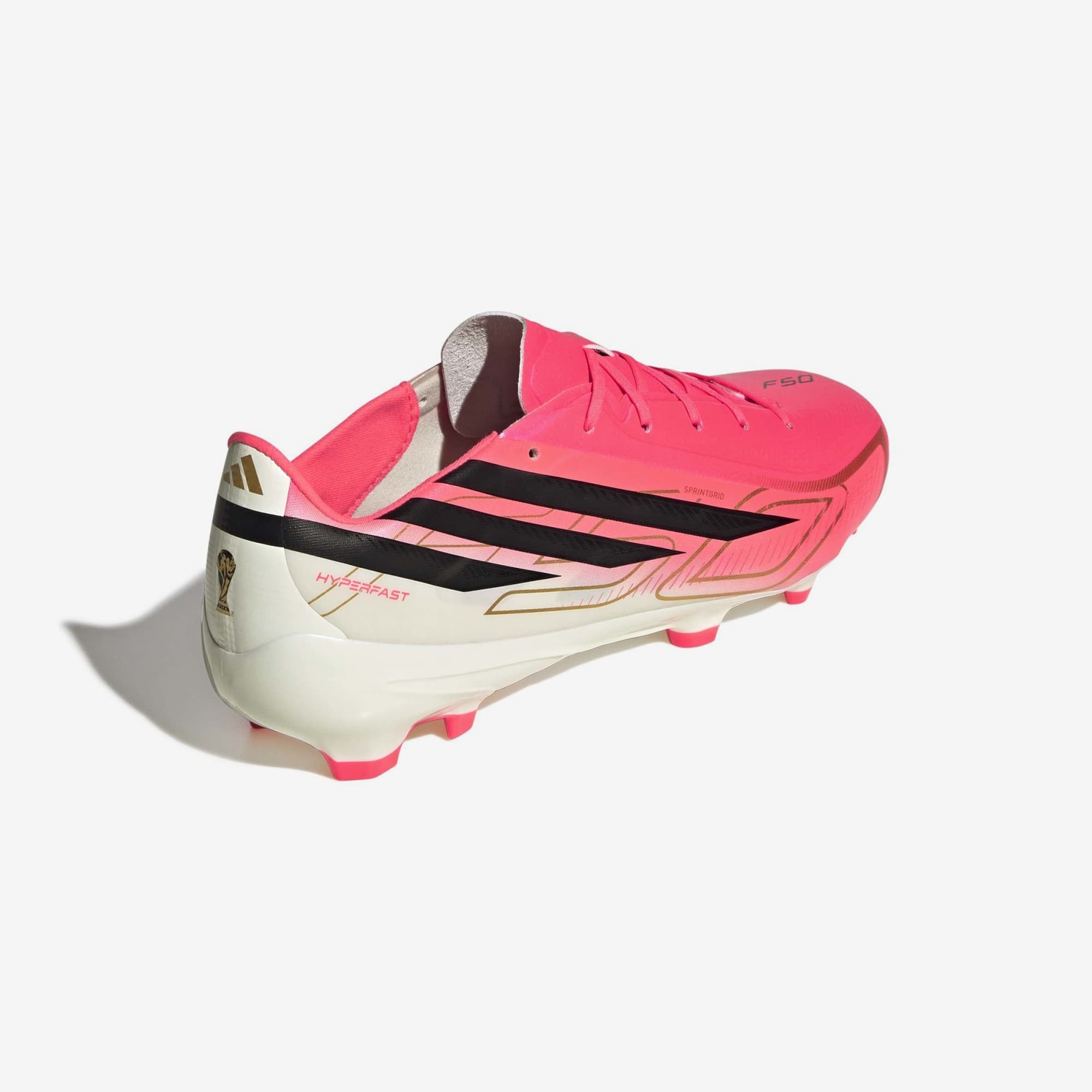adidas F50 Hyperfast League Firm-Ground Low-Top Soccer Cleats - Solar Turbo / Core Black / Gold Met.