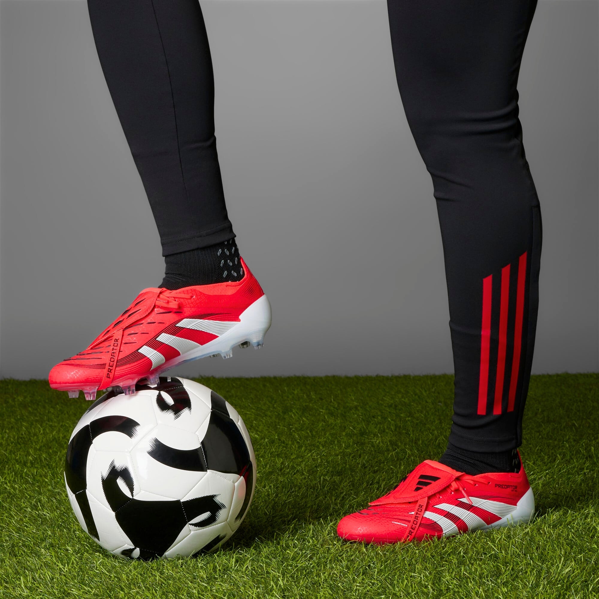 adidas Predator Elite Fold-Over Tongue FG Low-Top Soccer Cleats - Lucid Red / Cloud White / Core Black