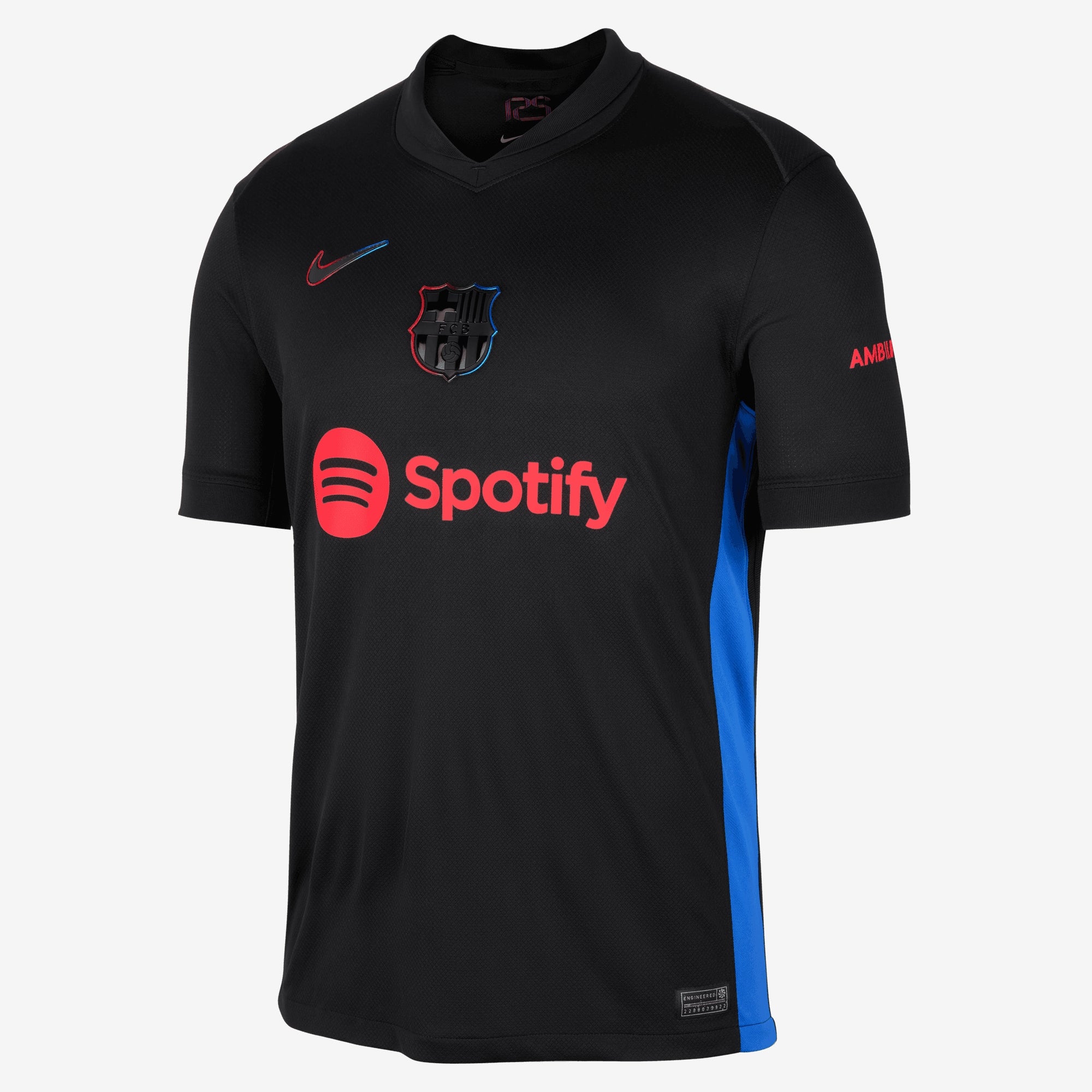 Nike FC Barcelona 2024/25 Stadium Away Men's Dri-FIT Soccer Replica Jersey - Black/University Red/Hyper Royal/Black