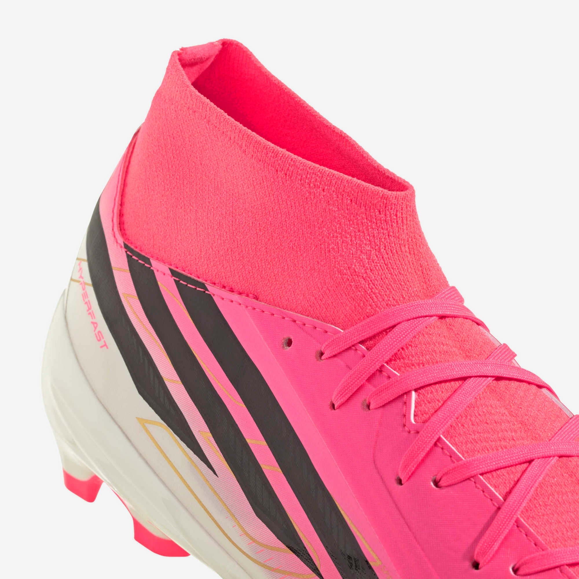 adidas F50 Hyperfast League Firm-Ground High-Top Soccer Cleats - Solar Turbo / Core Black / Gold Met.