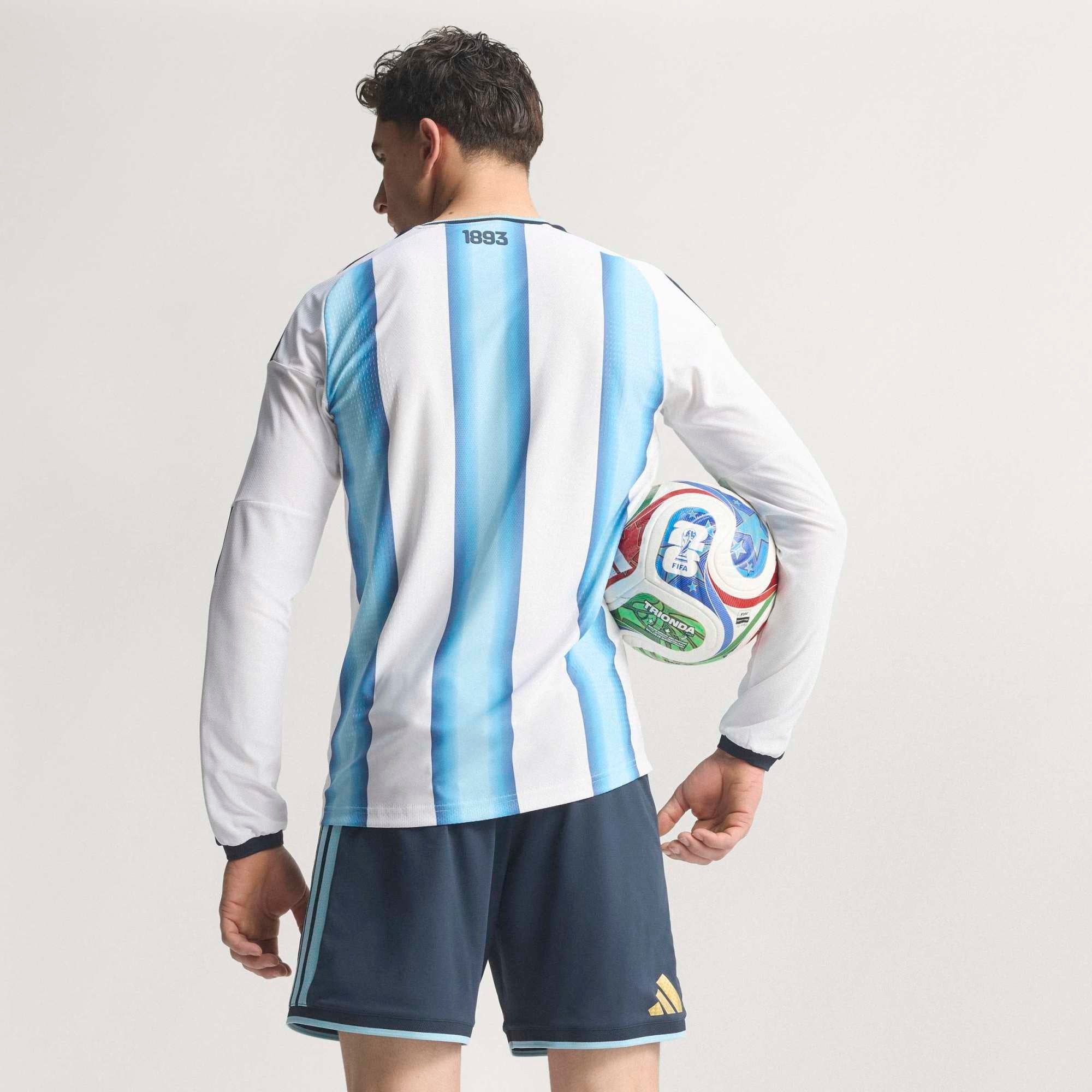 adidas Argentina 2026 Match Home Men's Soccer Authentic Long-Sleeve Jersey - White / Icey Blue / Light Blue