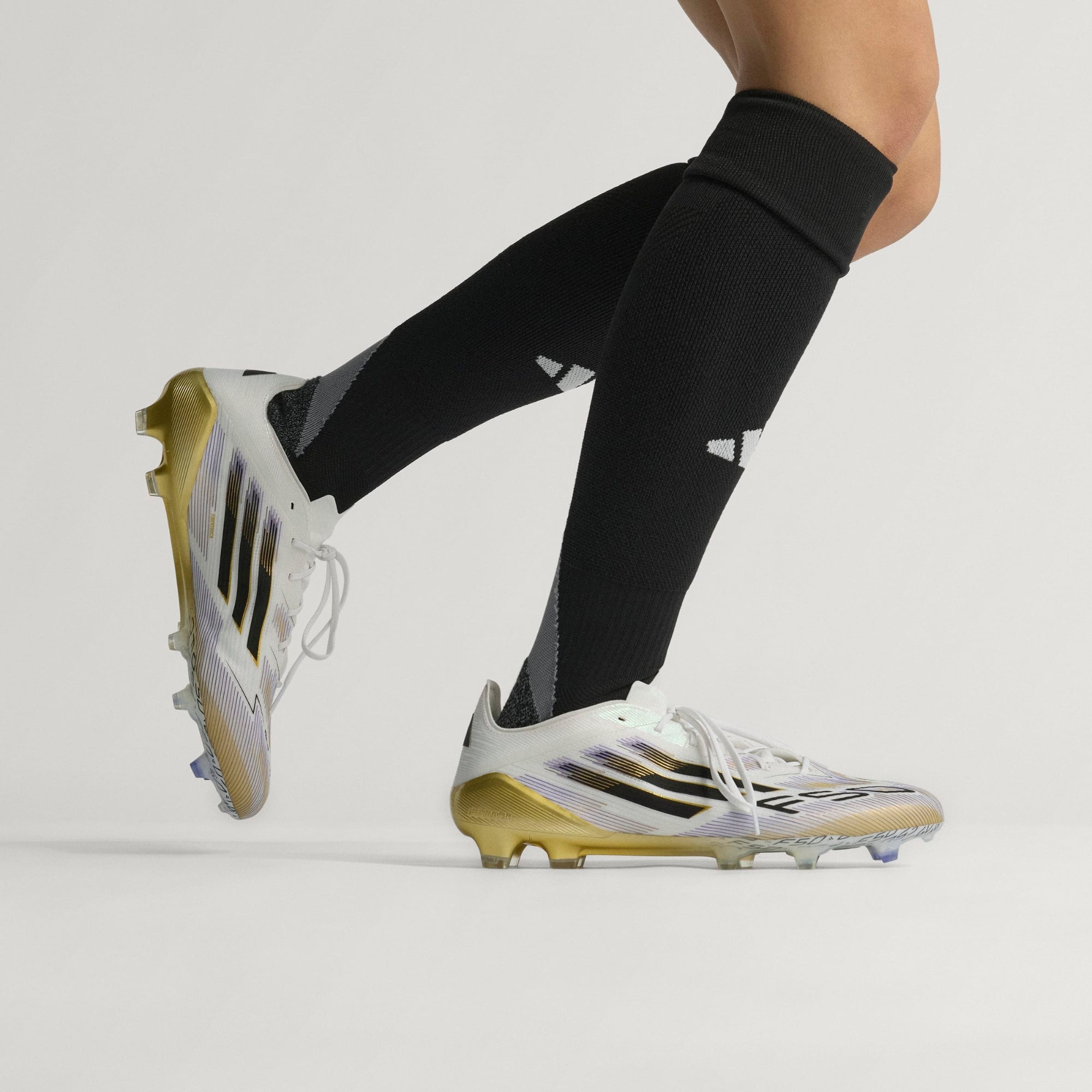 adidas F50 Elite FG Low-Top Soccer Cleats - Ftwr White / Core Black / Gold Met.