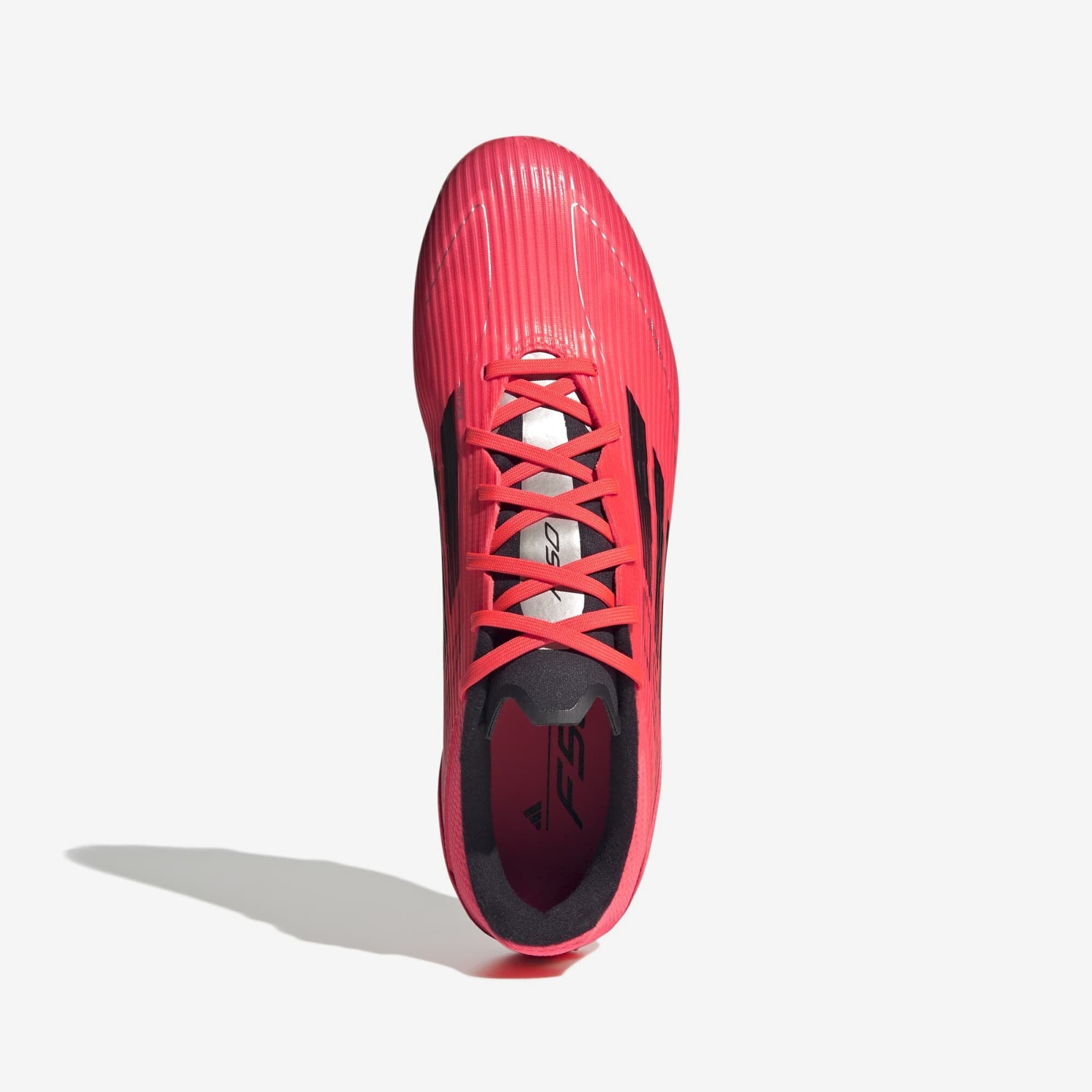 adidas F50 League Firm/Multi-Ground Low-Top Soccer Cleats - Turbo / Aurora Black / Platinum Metallic
