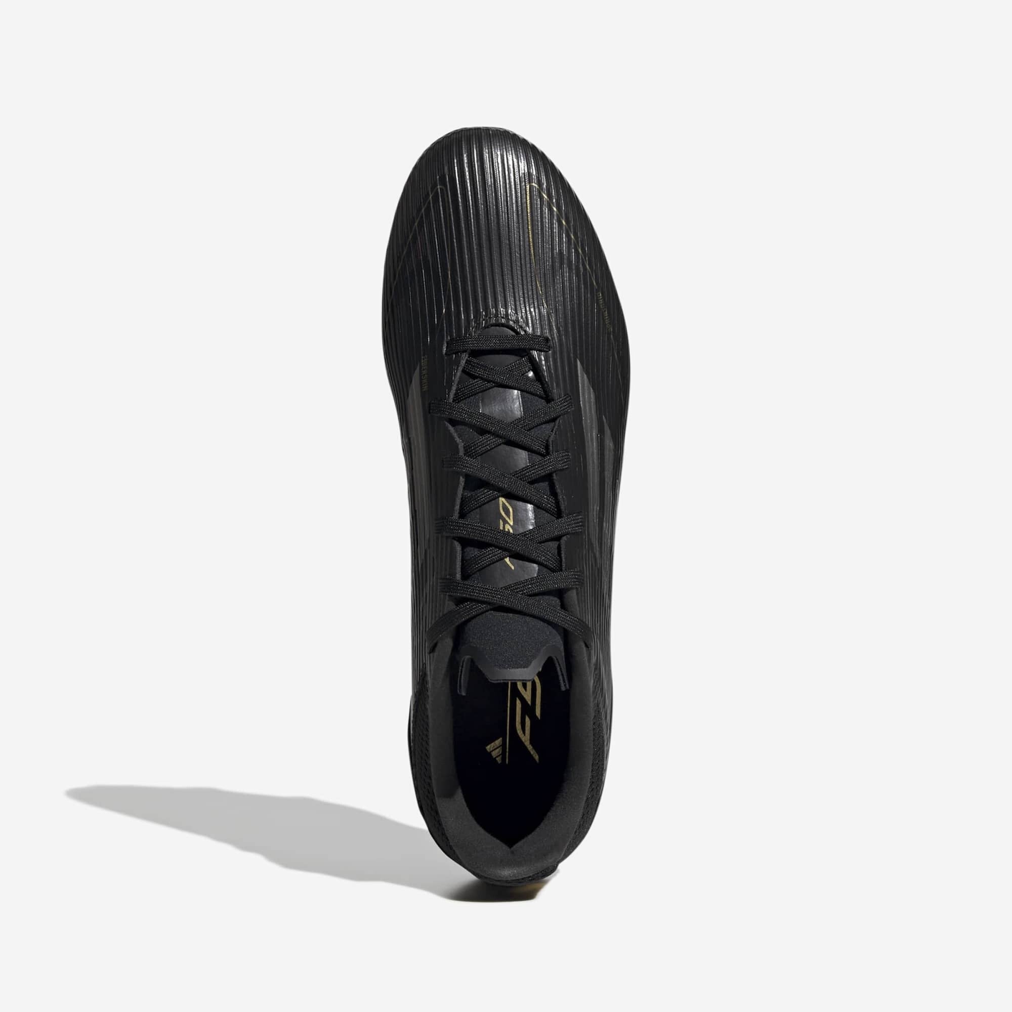 adidas F50 League Firm/Multi-Ground Low-Top Soccer Cleats - Core Black / Iron Metallic / Gold Metallic