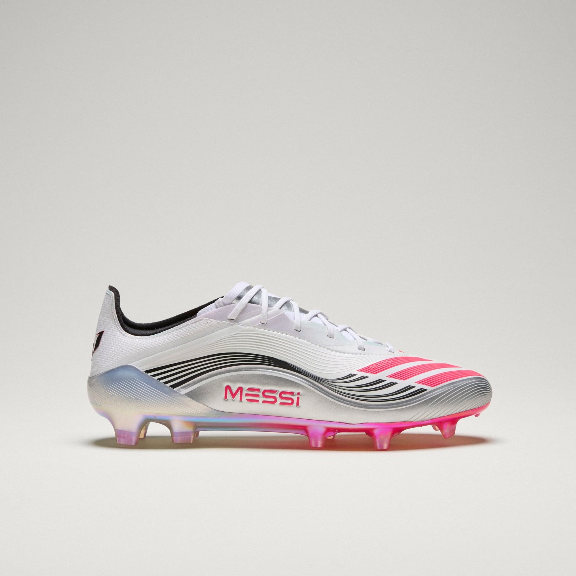 adidas F50 Messi Elite FG Low-Top Soccer Cleats - Ftwr White / Lucid Red / Silver Met.