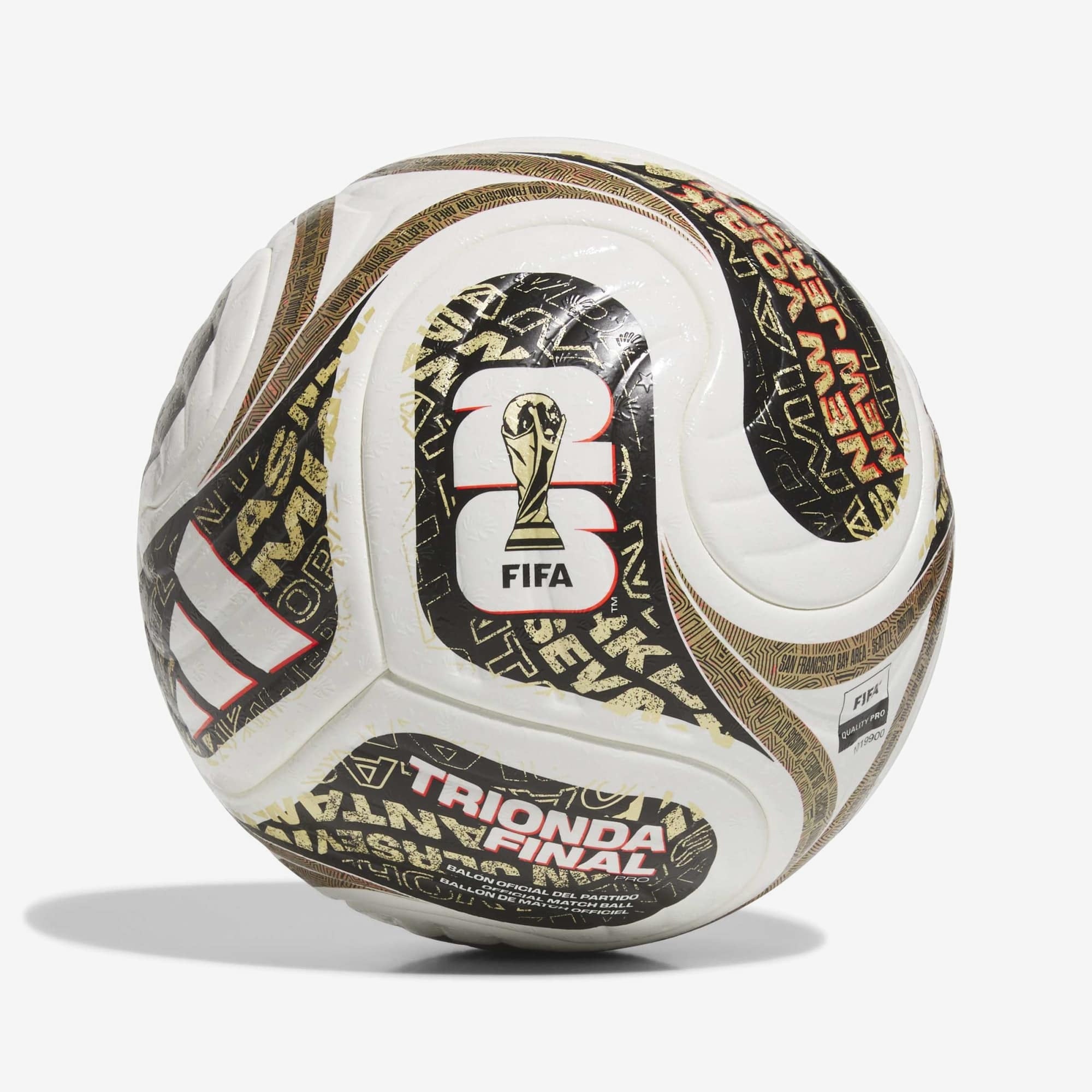 adidas FIFA World Cup 2026 Trionda Finals Pro Soccer Ball - White / Black / Gold Met.