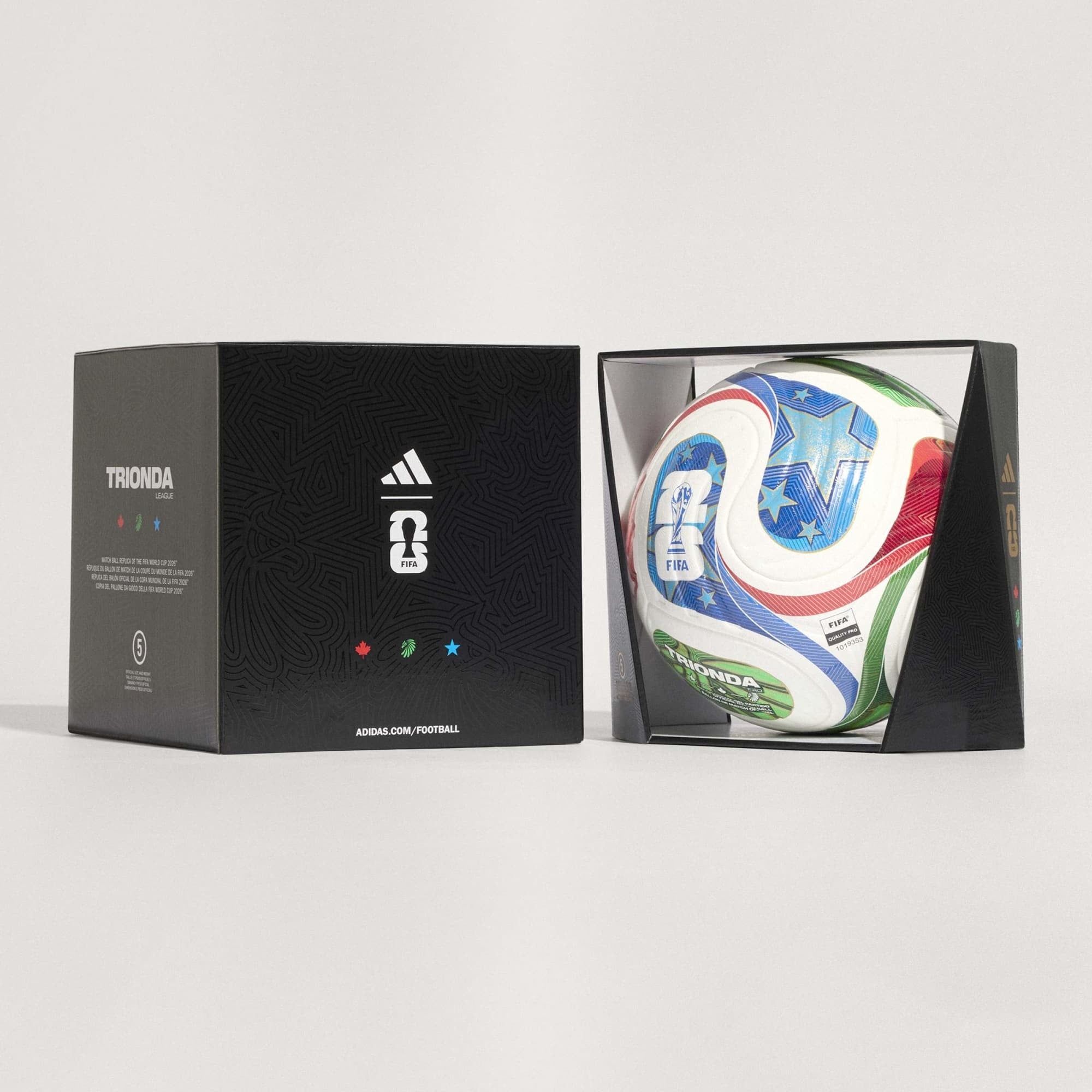adidas FIFA World Cup 26™ Trionda Pro Soccer Ball - White / Solar Blue / Hi-Res Red / Flash Lime