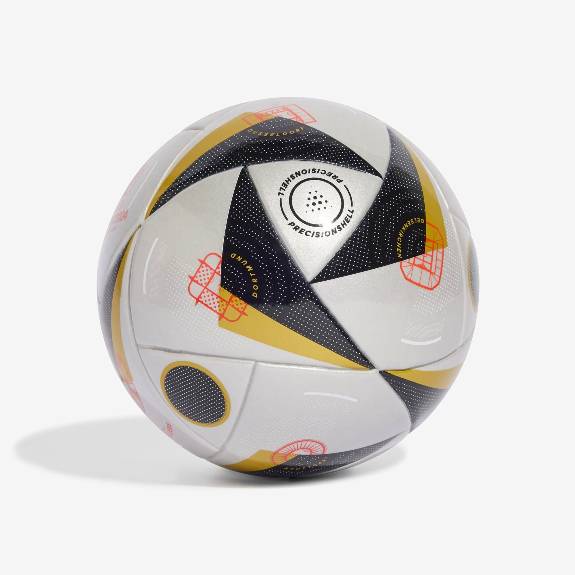 adidas Fussballliebe Finale Mini Soccer Ball - Silver Metallic / Gold Metallic / Black / Solar Red