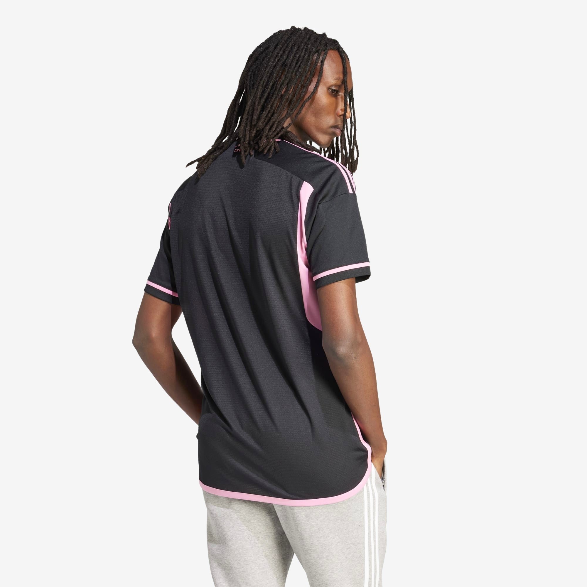 adidas Inter Miami CF 2023/24 Match Away Men's AEROREADY Soccer Authentic Jersey - Black / Bliss Pink