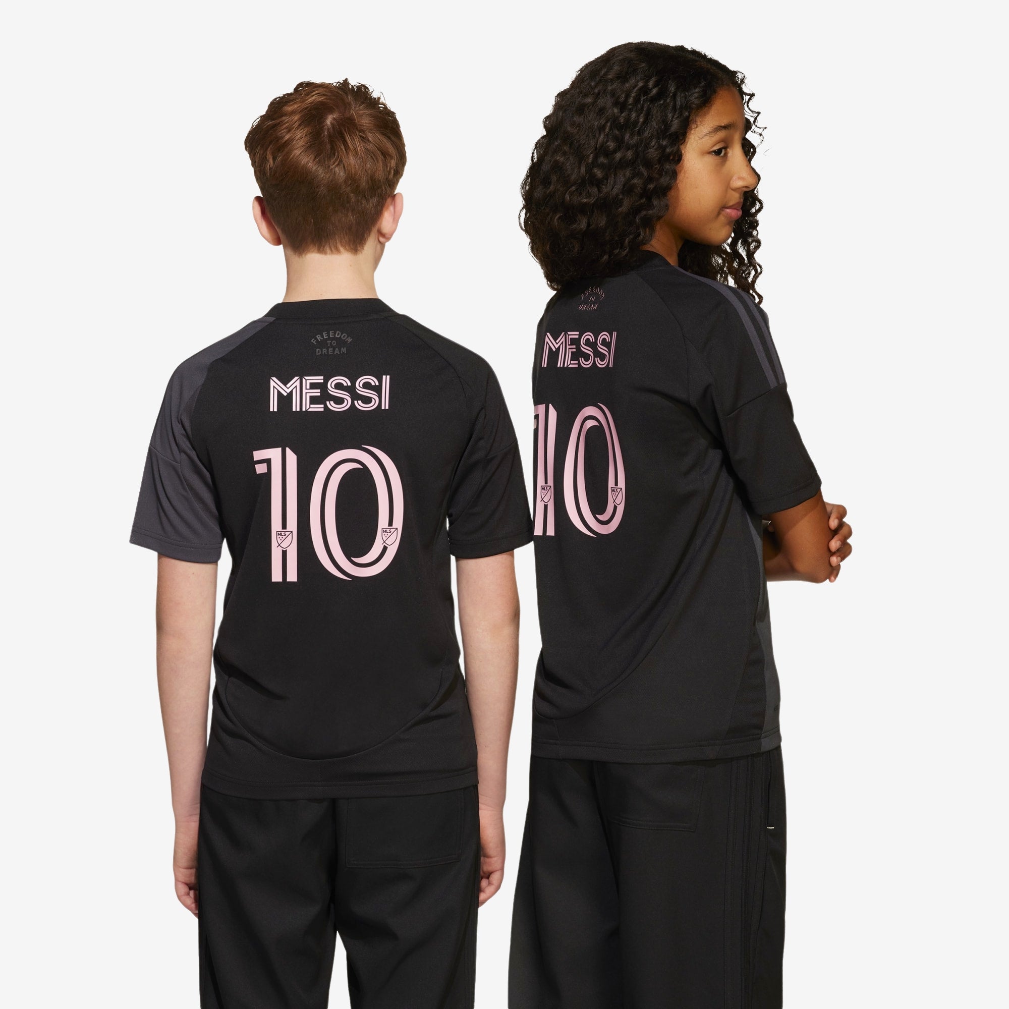 adidas Inter Miami CF 2025/26 Messi Stadium Away Big Kids' AEROREADY Soccer Replica Jersey - Black