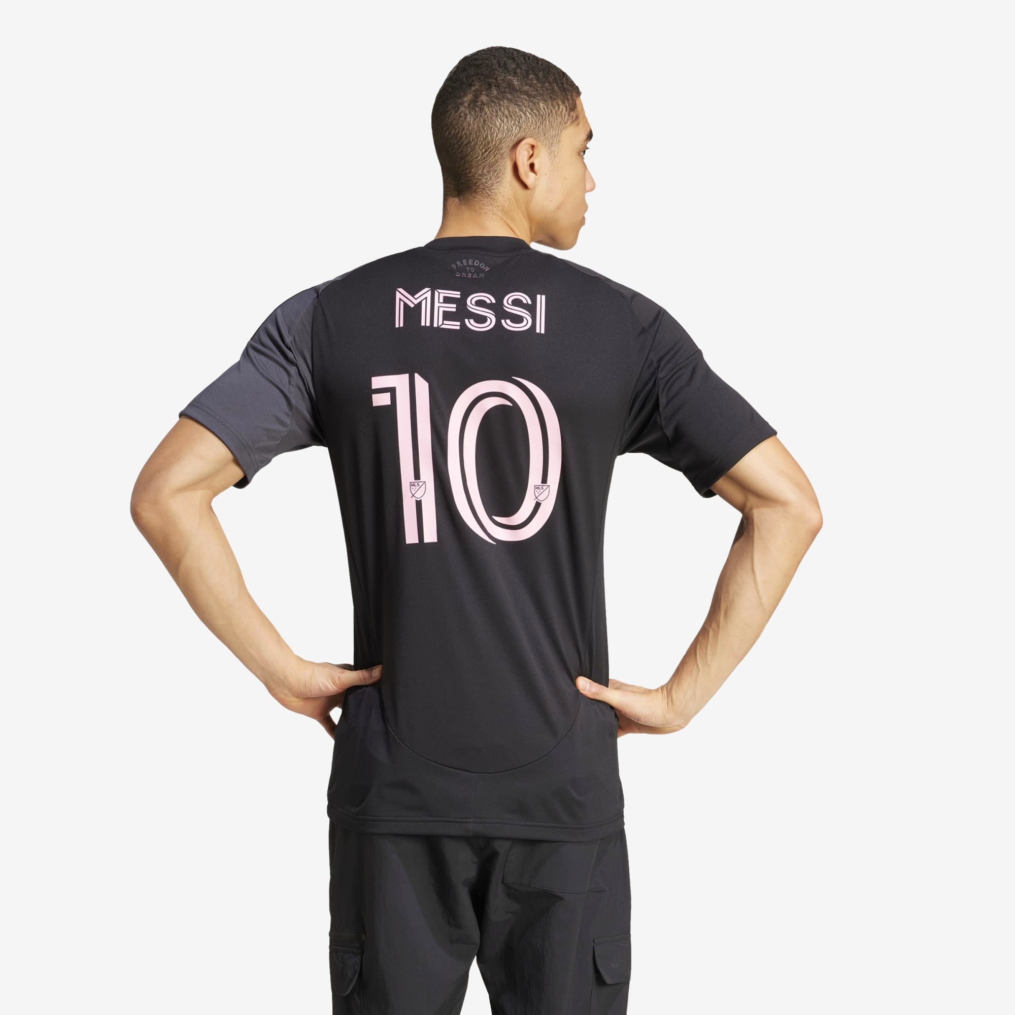 adidas Inter Miami CF 2025/26 Messi Stadium Away Men's AEROREADY Soccer Replica Jersey - Black