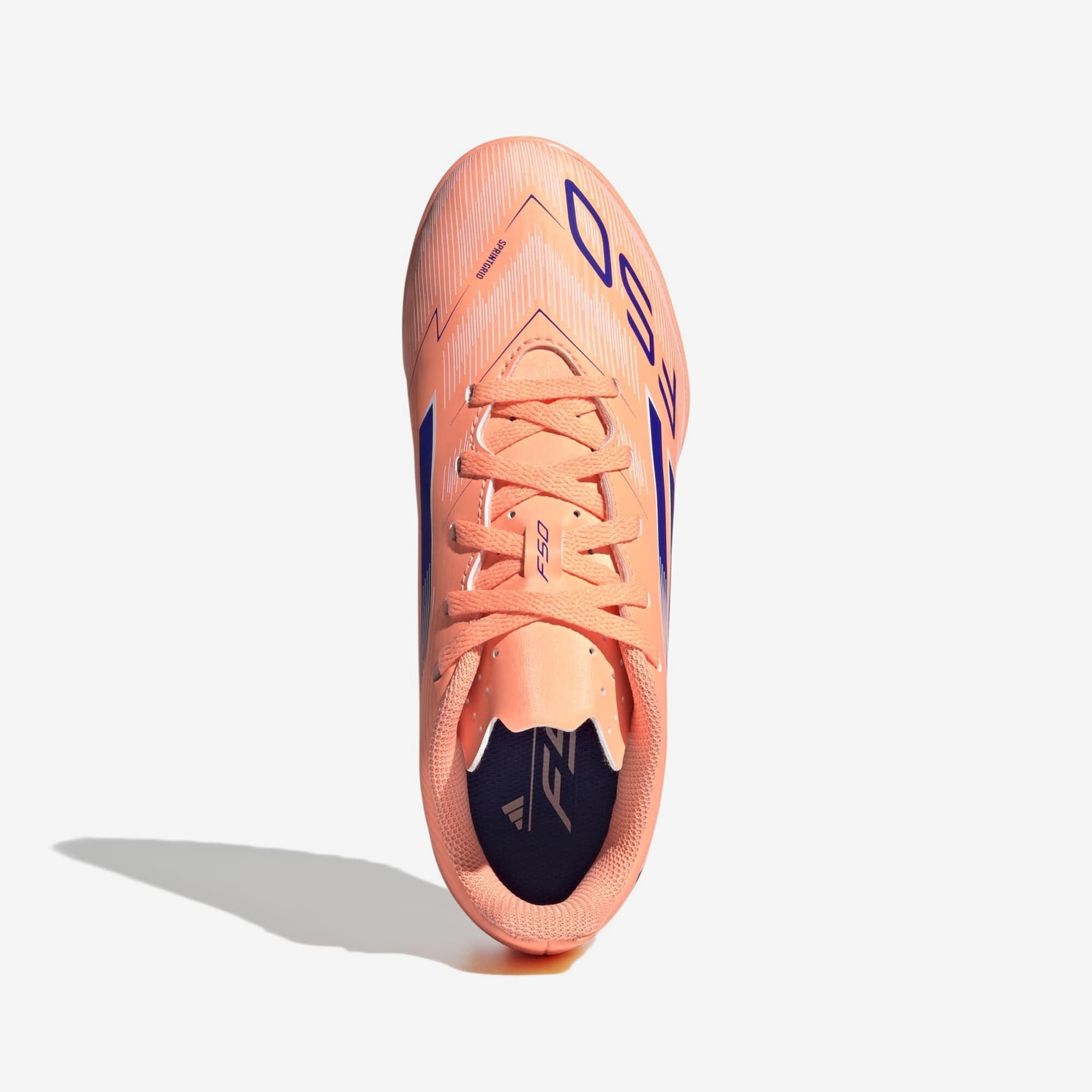 adidas Jr. F50 Club Big Kids' Turf Low-Top Soccer Shoes - Beam Orange / Lucid Blue / Cloud White