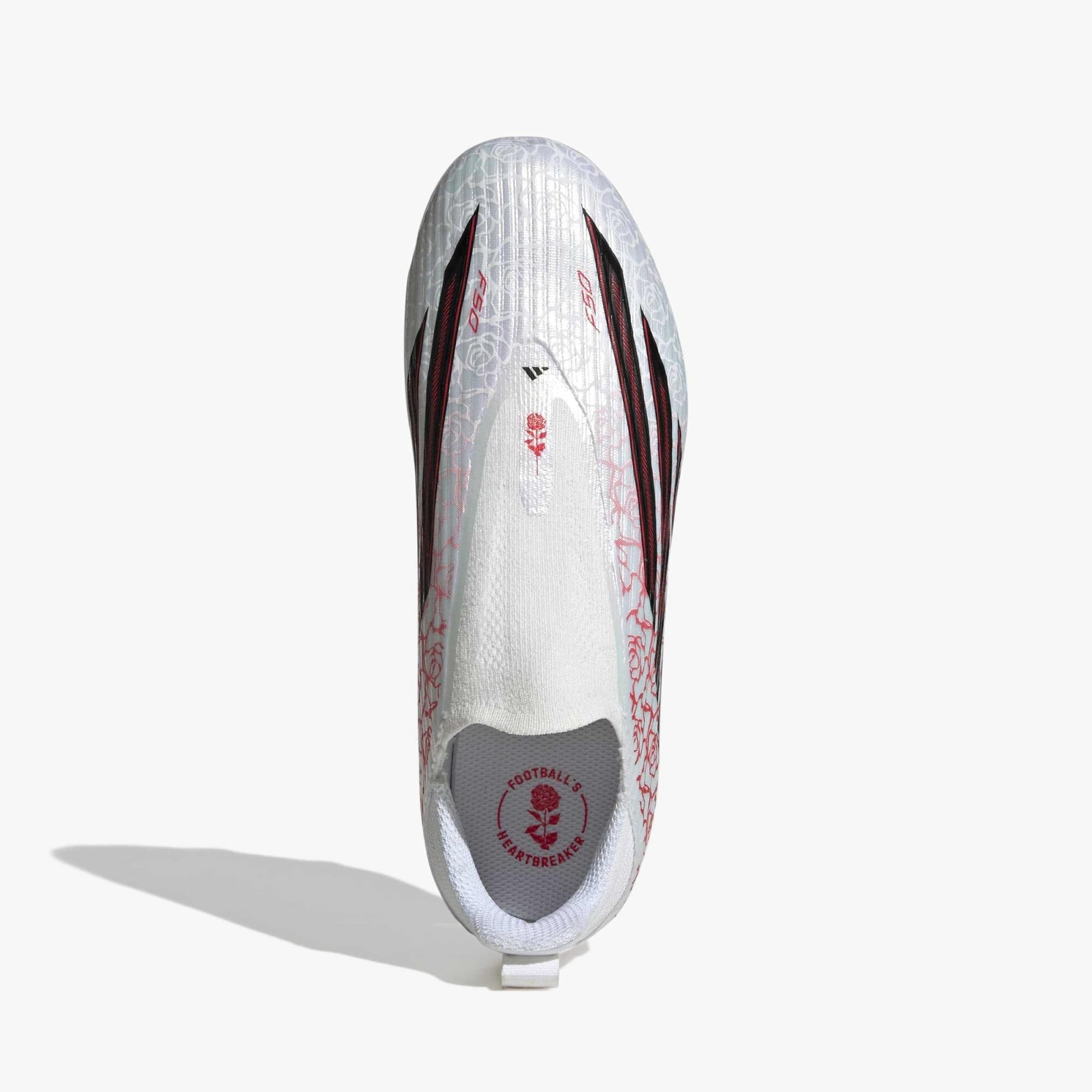 adidas Jr. F50 League Laceless LY Big Kids' Firm/Multi-Ground Low-Top Soccer Cleats - Cloud White / Core Black / Lucid Red
