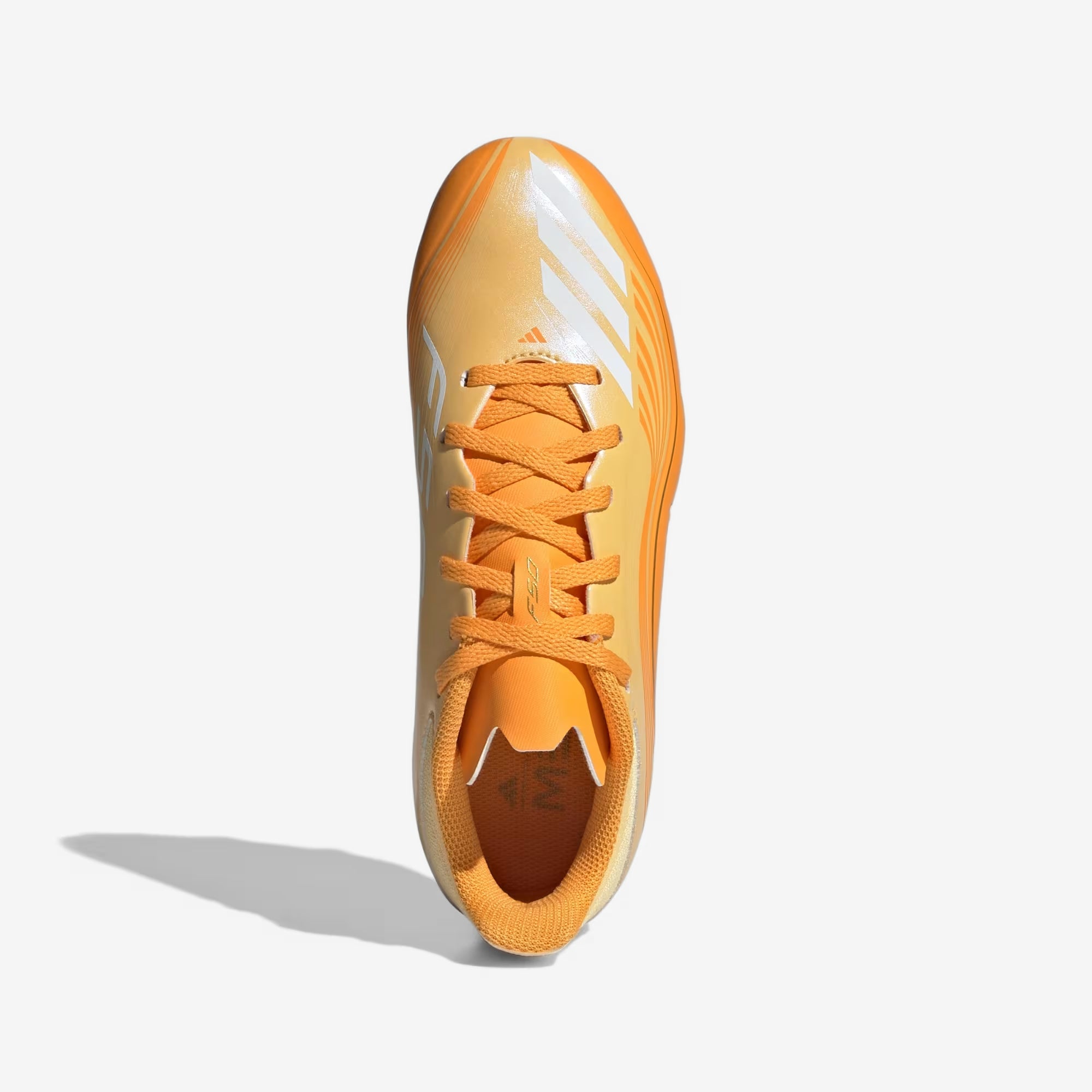 adidas Jr. F50 Messi League Big Kids' Firm/Multi-Ground Low-Top Soccer Cleats - Ice Tangerine / Gold Met. / Pure Tangerine