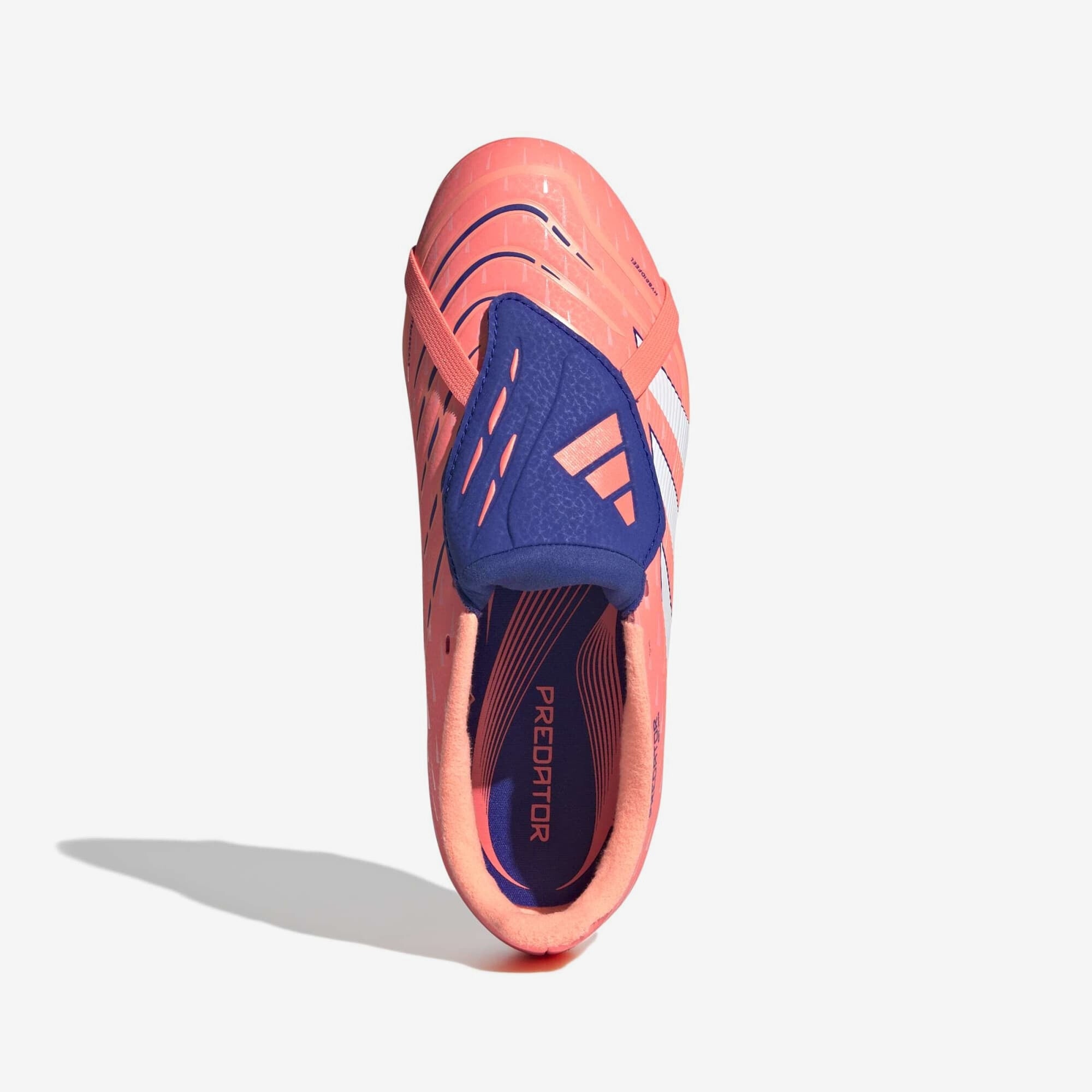 adidas Jr. Predator League Fold-Over Tongue Big Kids' Firm/Multi-Ground Low-Top Soccer Cleats - Signal Coral / Cloud White / Beam Orange