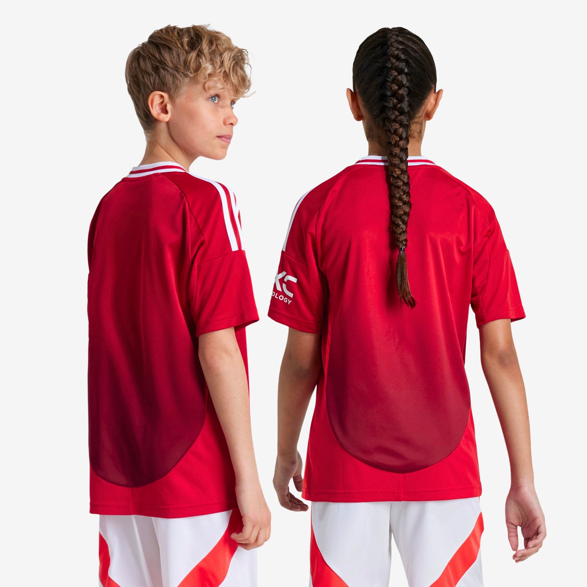 adidas Manchester United 2024/25 Stadium Home Big Kids' AEROREADY Soccer Replica Jersey - Mufc Red