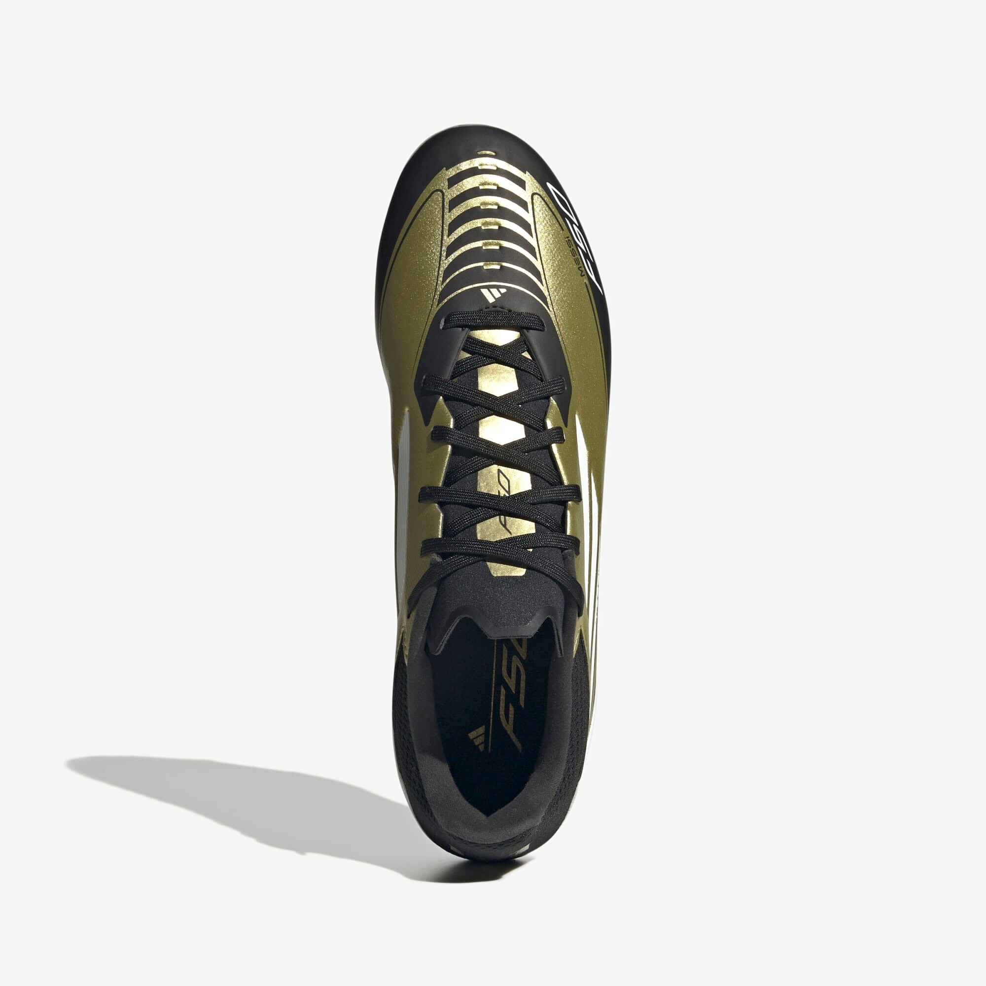 adidas Messi F50 League FG/MG Low-Top Soccer Cleats - Gold Metallic / Cloud White / Core Black