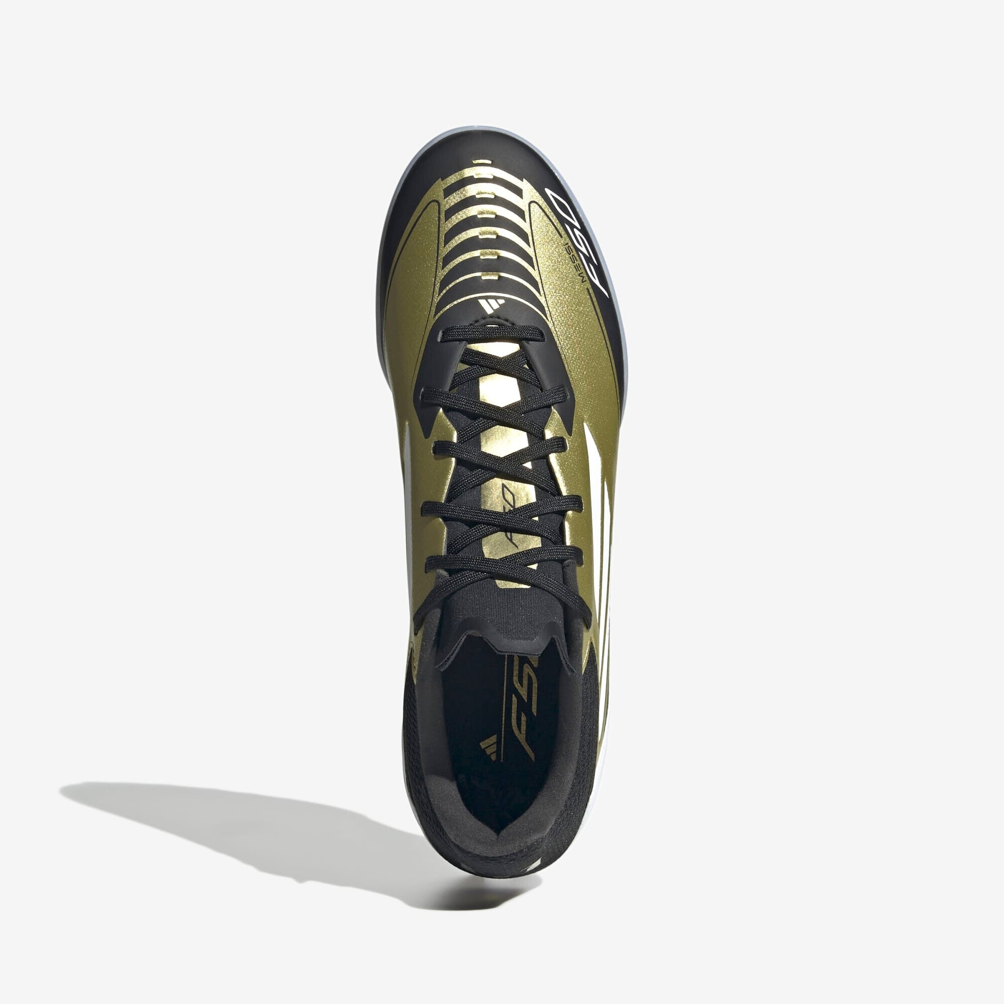 adidas Messi F50 League TF Low-Top Soccer Shoes - Gold Metallic / Cloud White / Core Black