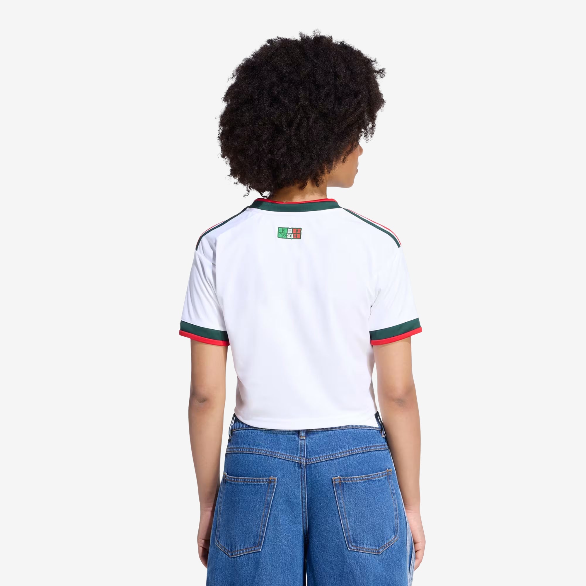 adidas Mexico 2026 Stadium Away Cropped Women's Soccer Jersey - White