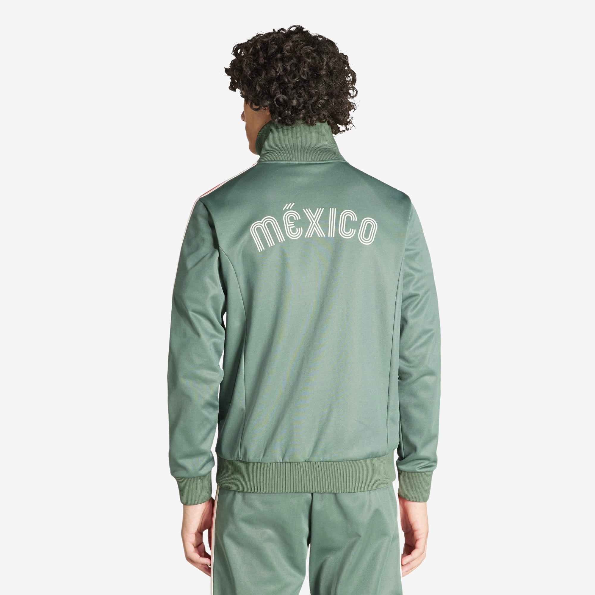 adidas Mexico Beckenbauer Top Men's Full-Zip Soccer Track Jacket - Green Oxide