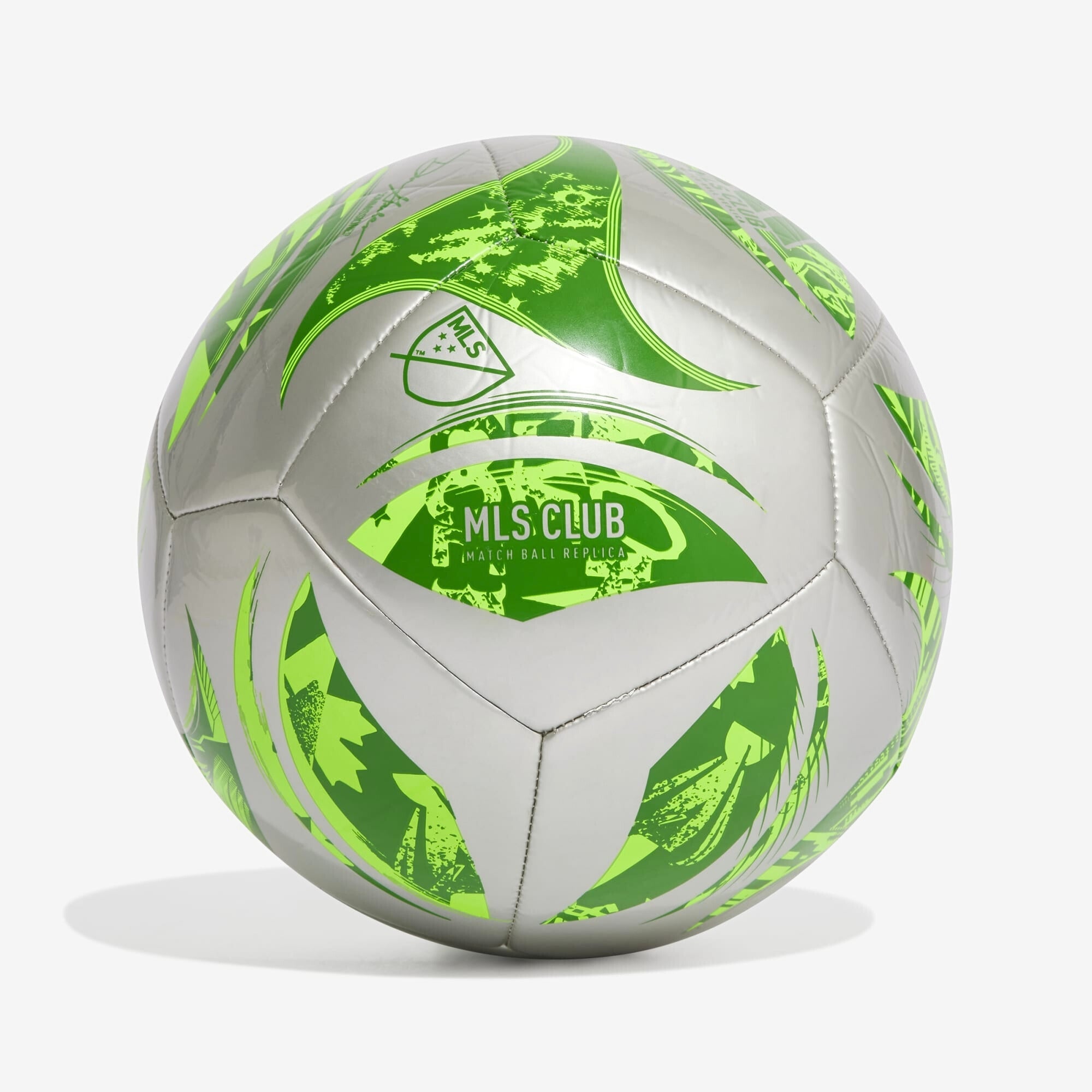 adidas MLS 25 Club Soccer Ball - Silver Metallic / Green