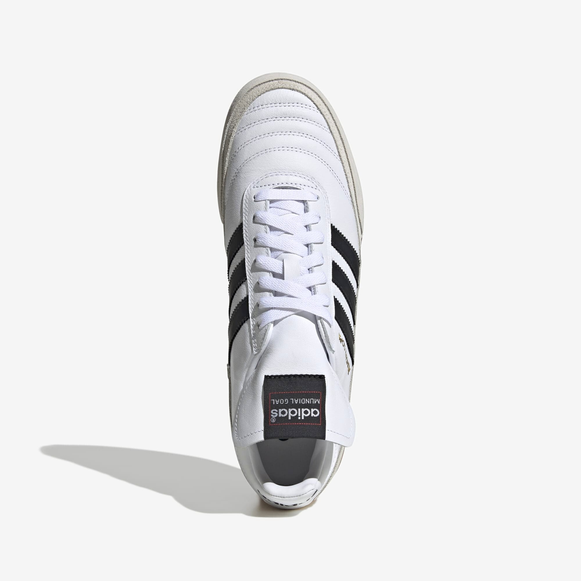 adidas Mundial Goal IC Low-Top Soccer Shoes - Cloud White / Core Black / Gold Metallic