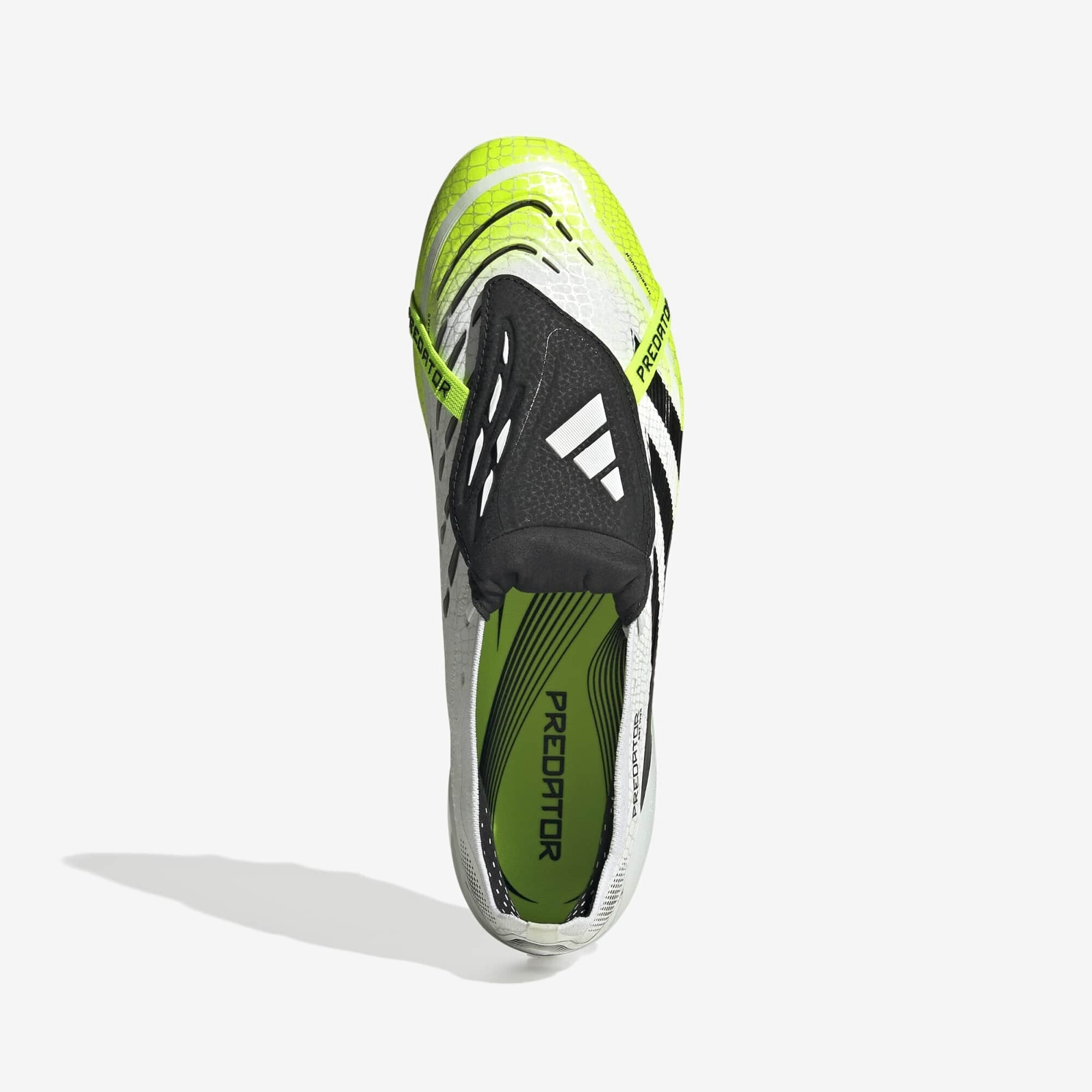 adidas Predator Elite Fold-Over Tongue Artificial-Grass Low-Top Soccer Cleats - Cloud White / Core Black / Lucid Lemon