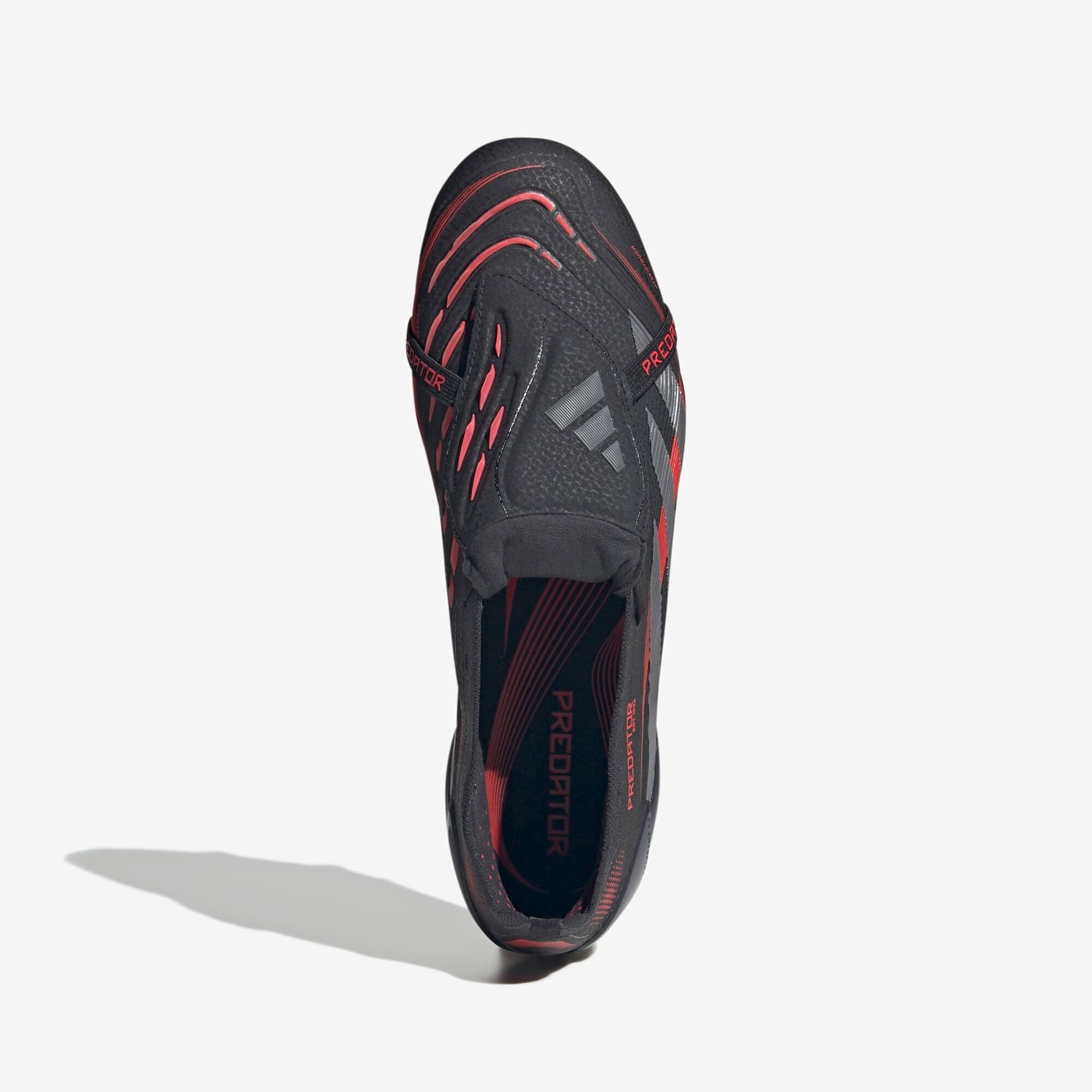 adidas Predator Elite Fold-Over Tongue FG Low-Top Soccer Cleats - Core Black / Grey Four / Lucid Red