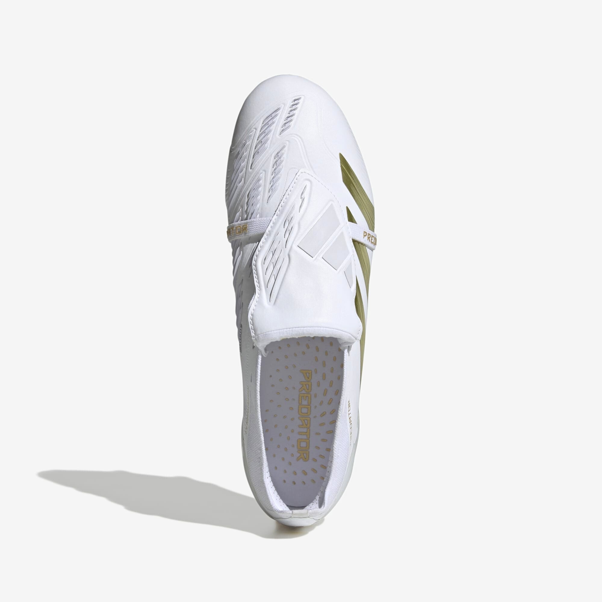 adidas Predator Elite Fold-Over Tongue FG Low-Top Soccer Cleats - Cloud White / Gold Metallic / Cloud White